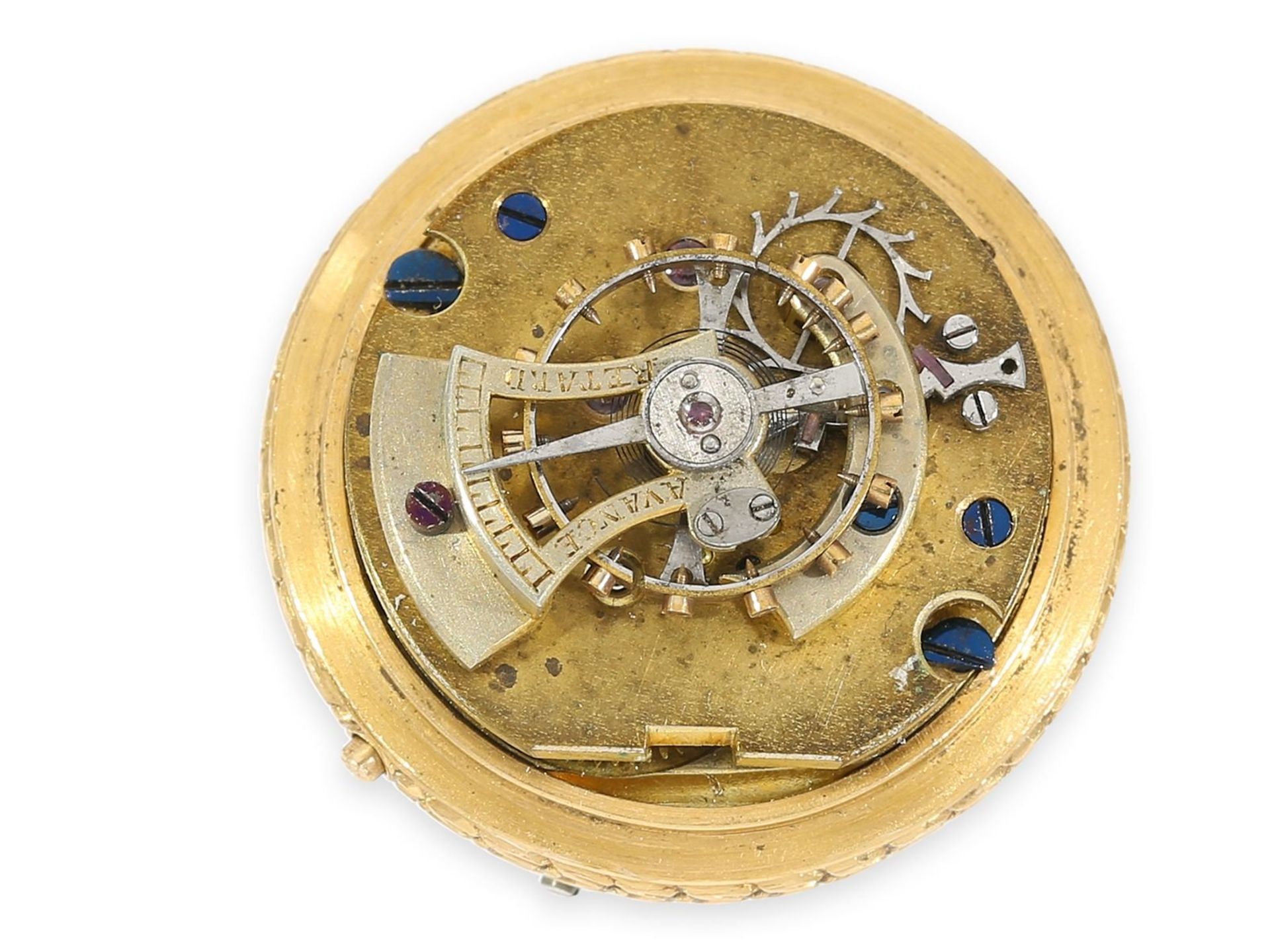 Pendant watch/ form watch: rarity, ball watch "Boule de Geneve" with extremely rare gold and ivory - Bild 5 aus 5