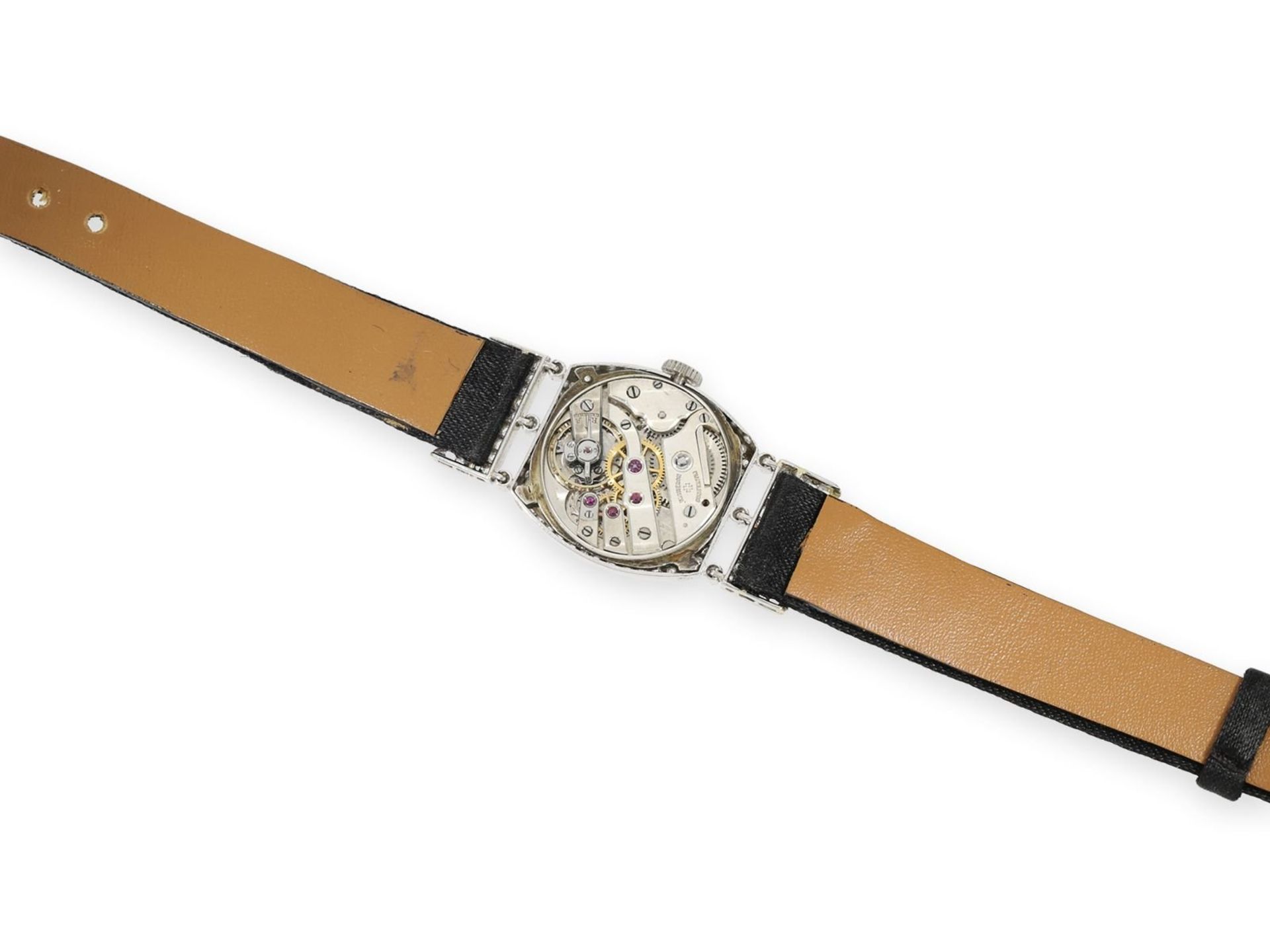 Wristwatch: extremely rare Vacheron & Constantin platinum cocktail watch with diamond setting, Art - Bild 6 aus 6