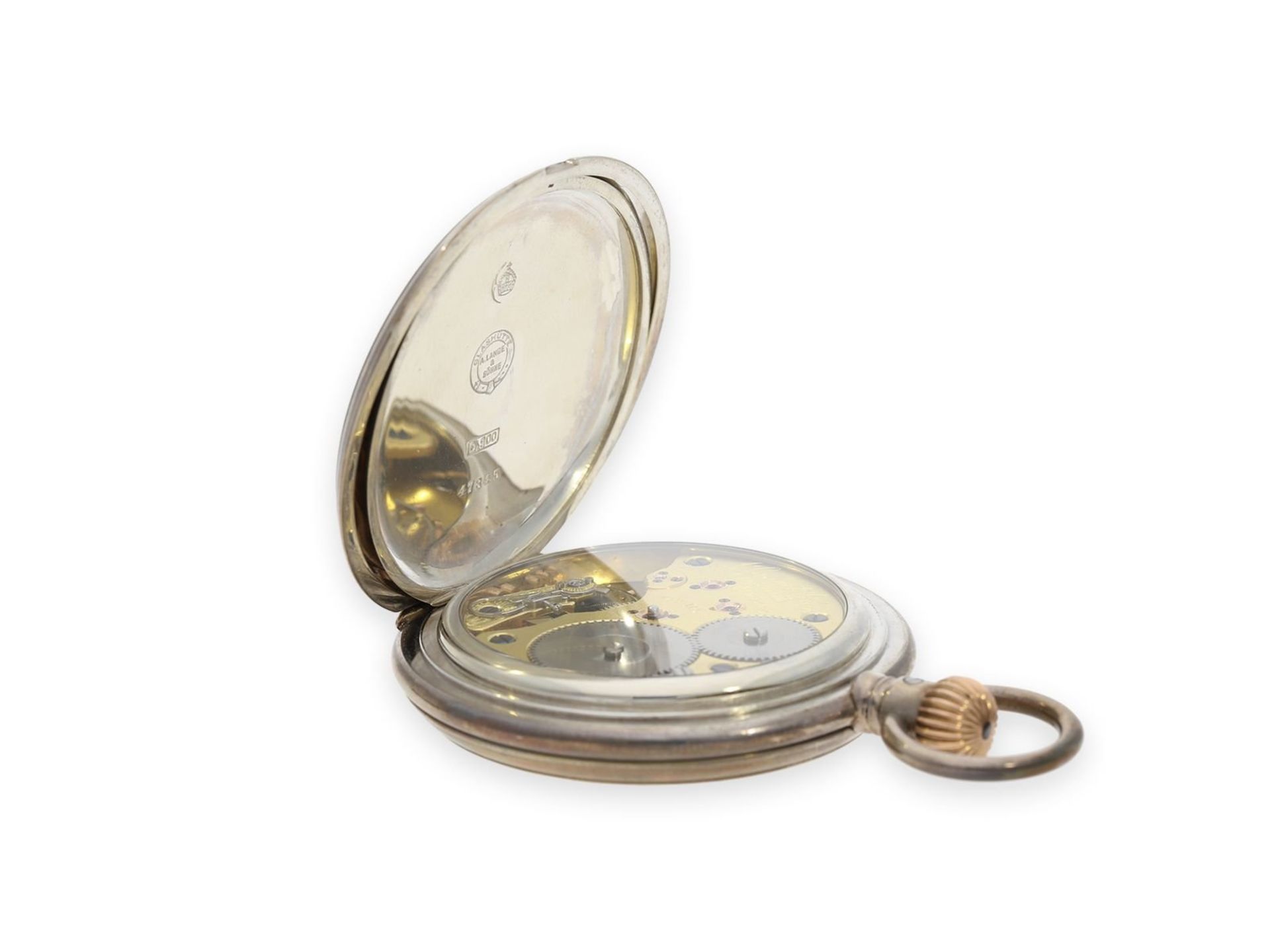 Pocket watch: Glashütte rarity, large A. Lange & Söhne hunting case watch, 1A quality in very rare - Bild 4 aus 11