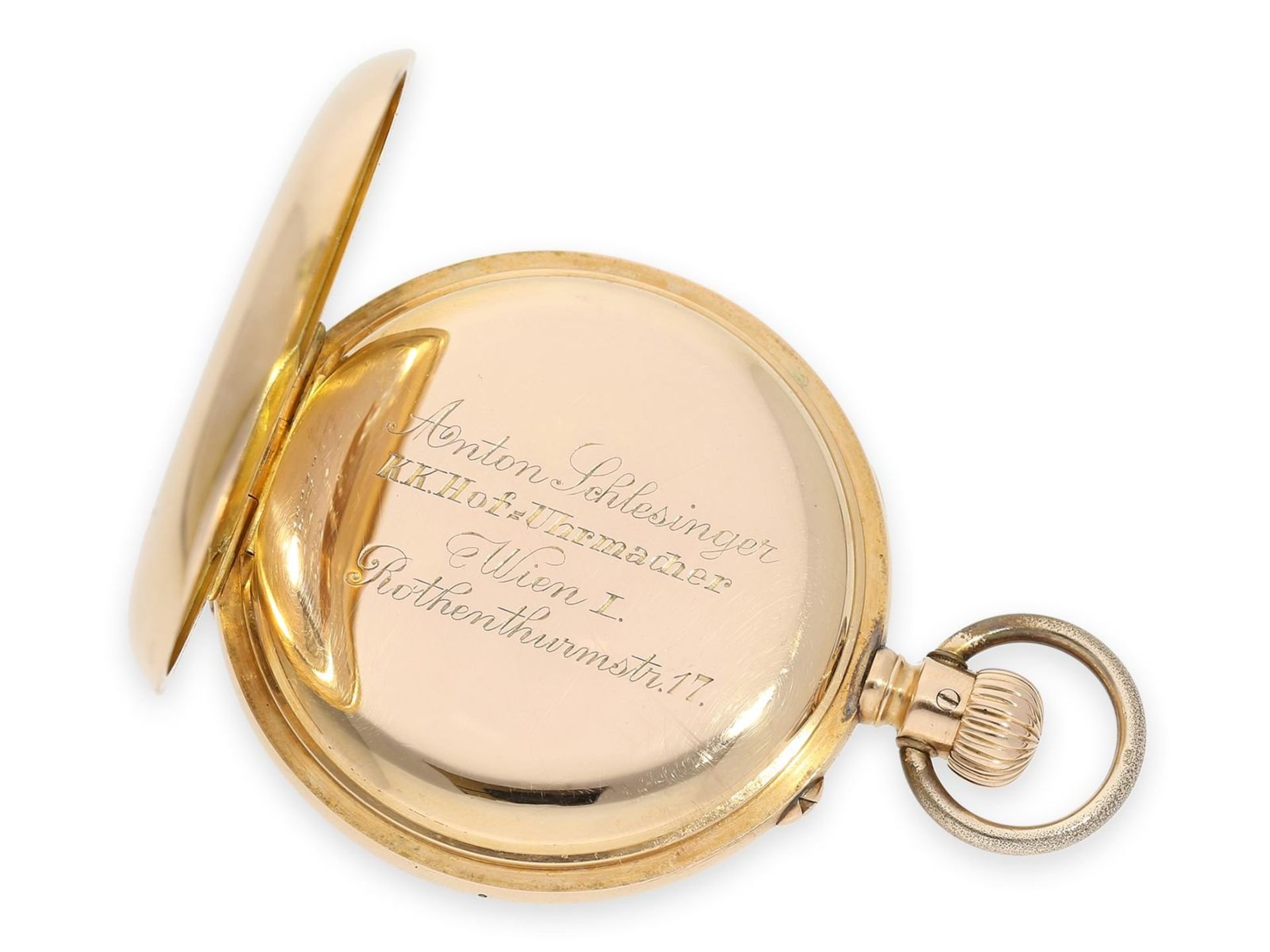 Pocket watch: early pink gold pocket watch by A. Lange & Söhne Glashütte, No.26080, made for the - Bild 4 aus 7