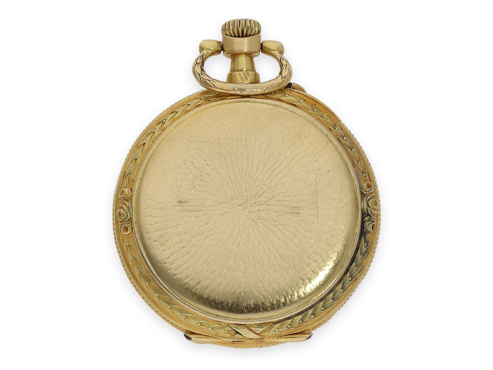 Pocket watch/ pendant watch: extremely rare early Le Coultre Art Nouveau watch with dragon brooch, - Bild 4 aus 7