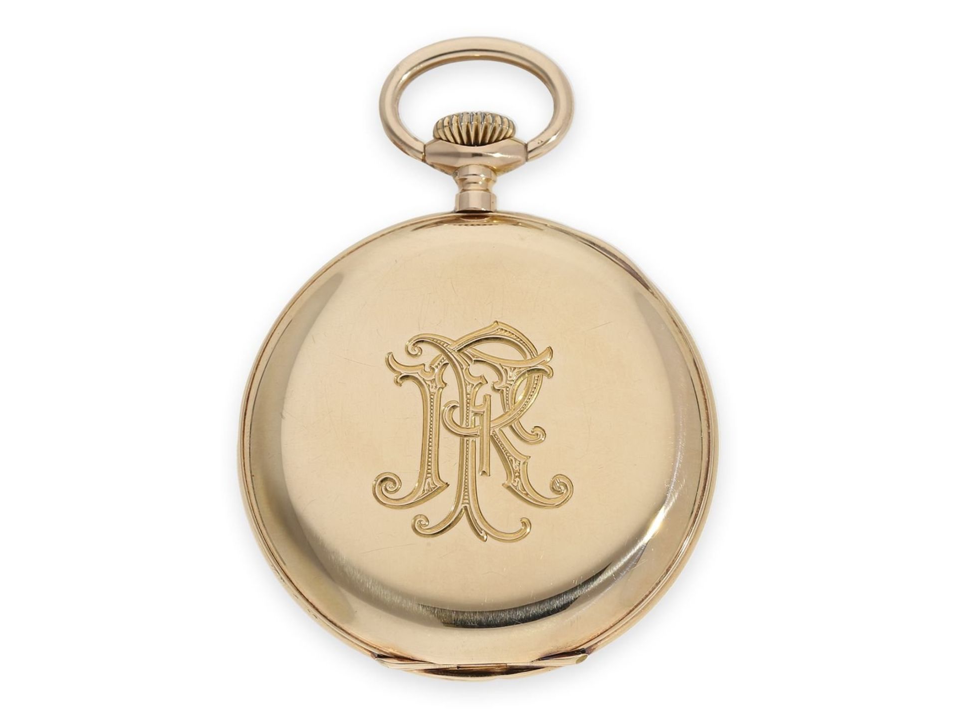 Pocket watch: attractive gold precision pocket watch, ca. 1910, with original box, E. Gübelin - Bild 6 aus 7