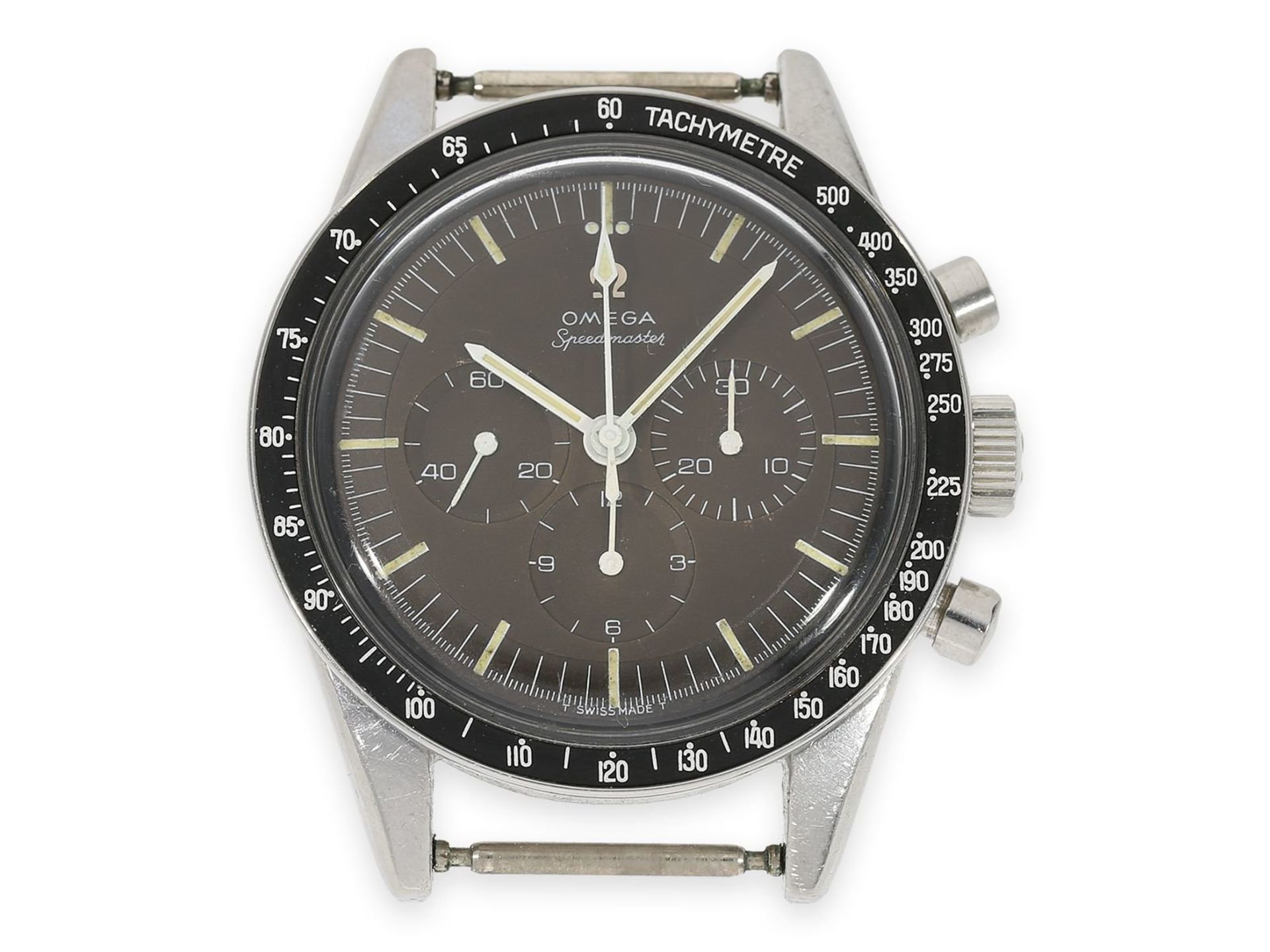 Wristwatch: Omega rarity, chronograph "SPEEDMASTER ED WHITE - TROPICAL DIAL ", Ref. 105003-65, ca.