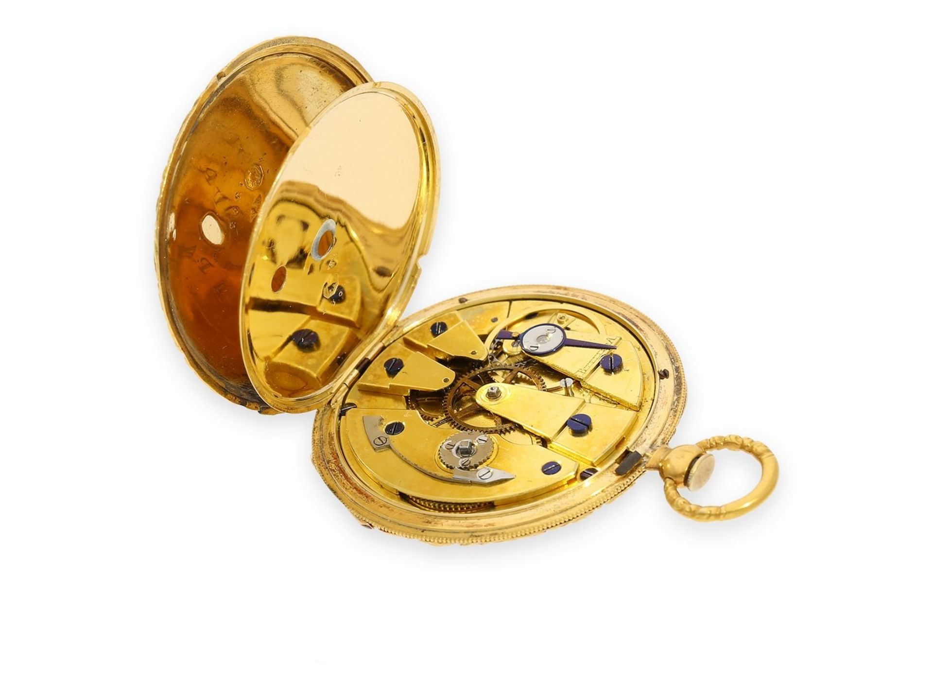 Pocket watch: ultra thin Lepine with very fine enamel painting, museum piece, Le Roy & Fils No. - Bild 4 aus 8