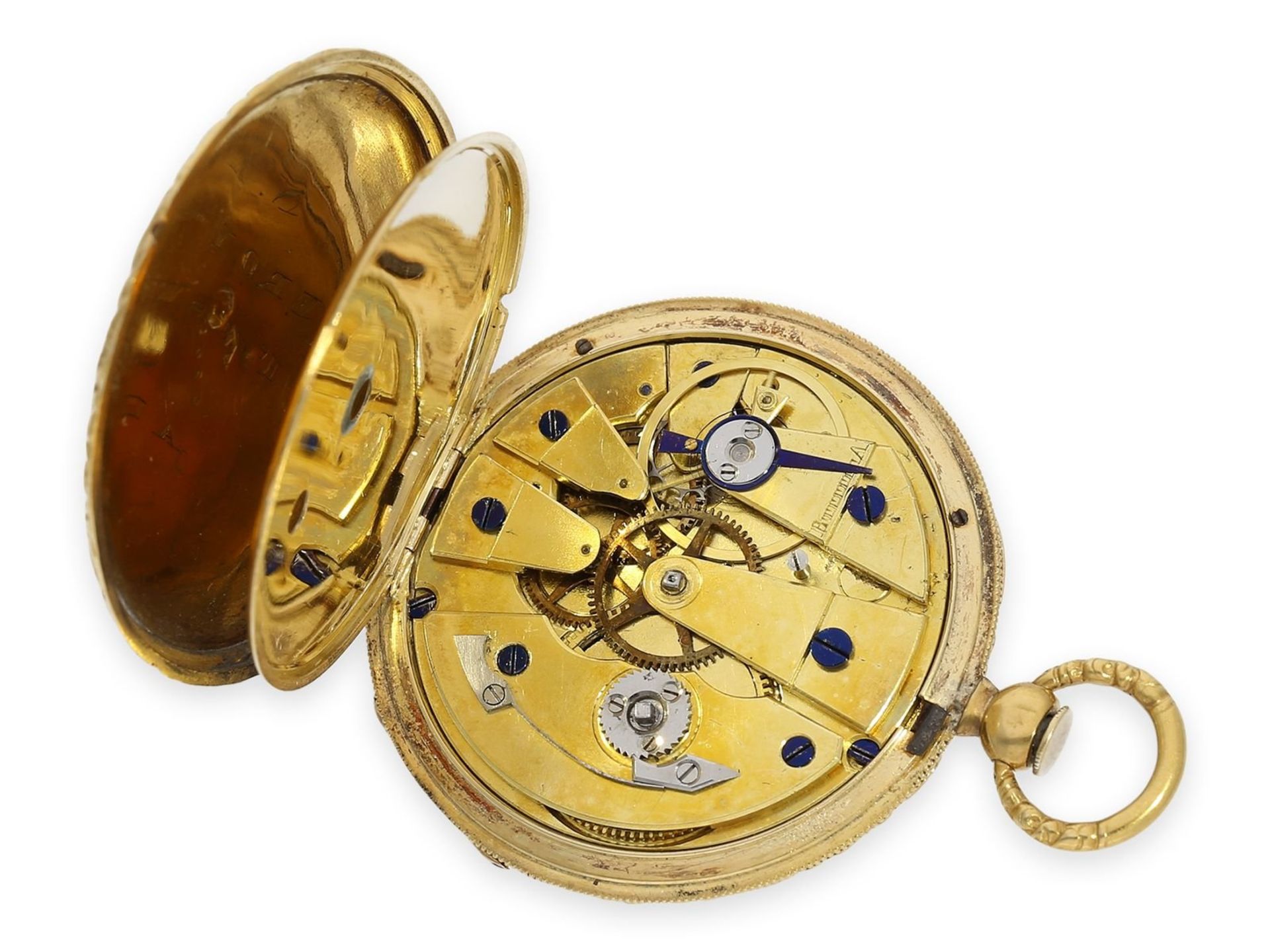 Pocket watch: ultra thin Lepine with very fine enamel painting, museum piece, Le Roy & Fils No. - Bild 3 aus 8