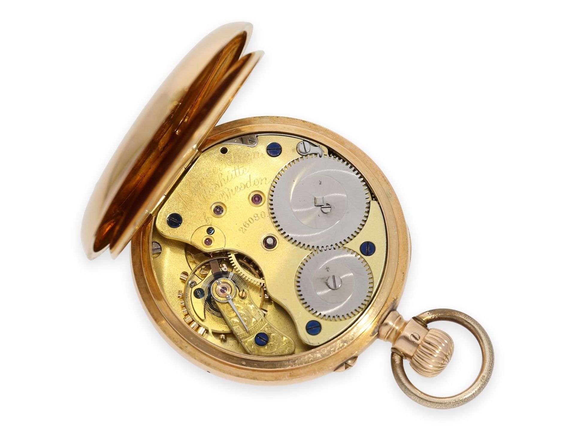 Pocket watch: early pink gold pocket watch by A. Lange & Söhne Glashütte, No.26080, made for the - Bild 2 aus 7