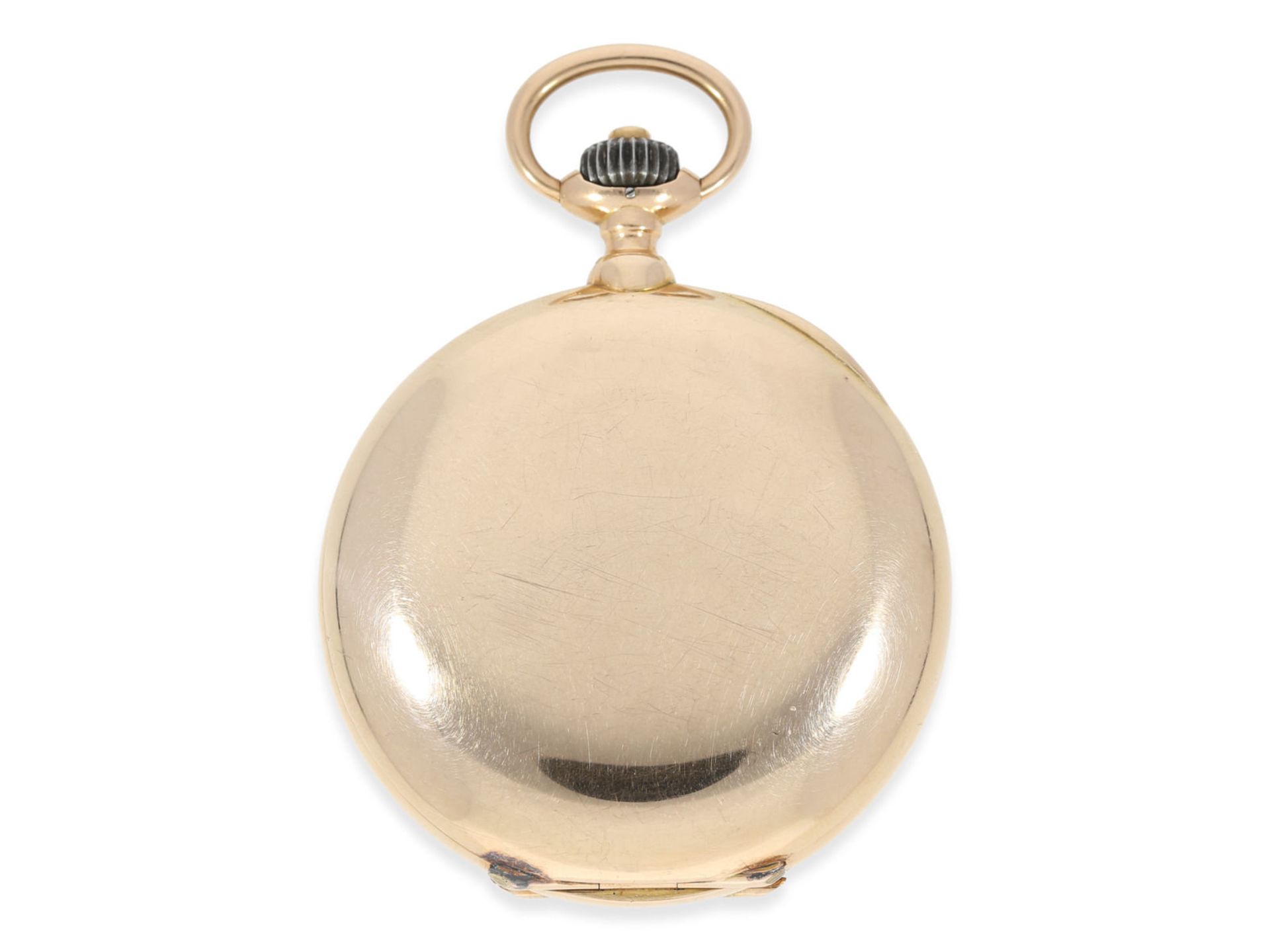 Pocket watch: heavy pink gold hunting case watch, "CHRONOMETRE LONGINES", ca. 1910 - Bild 7 aus 7