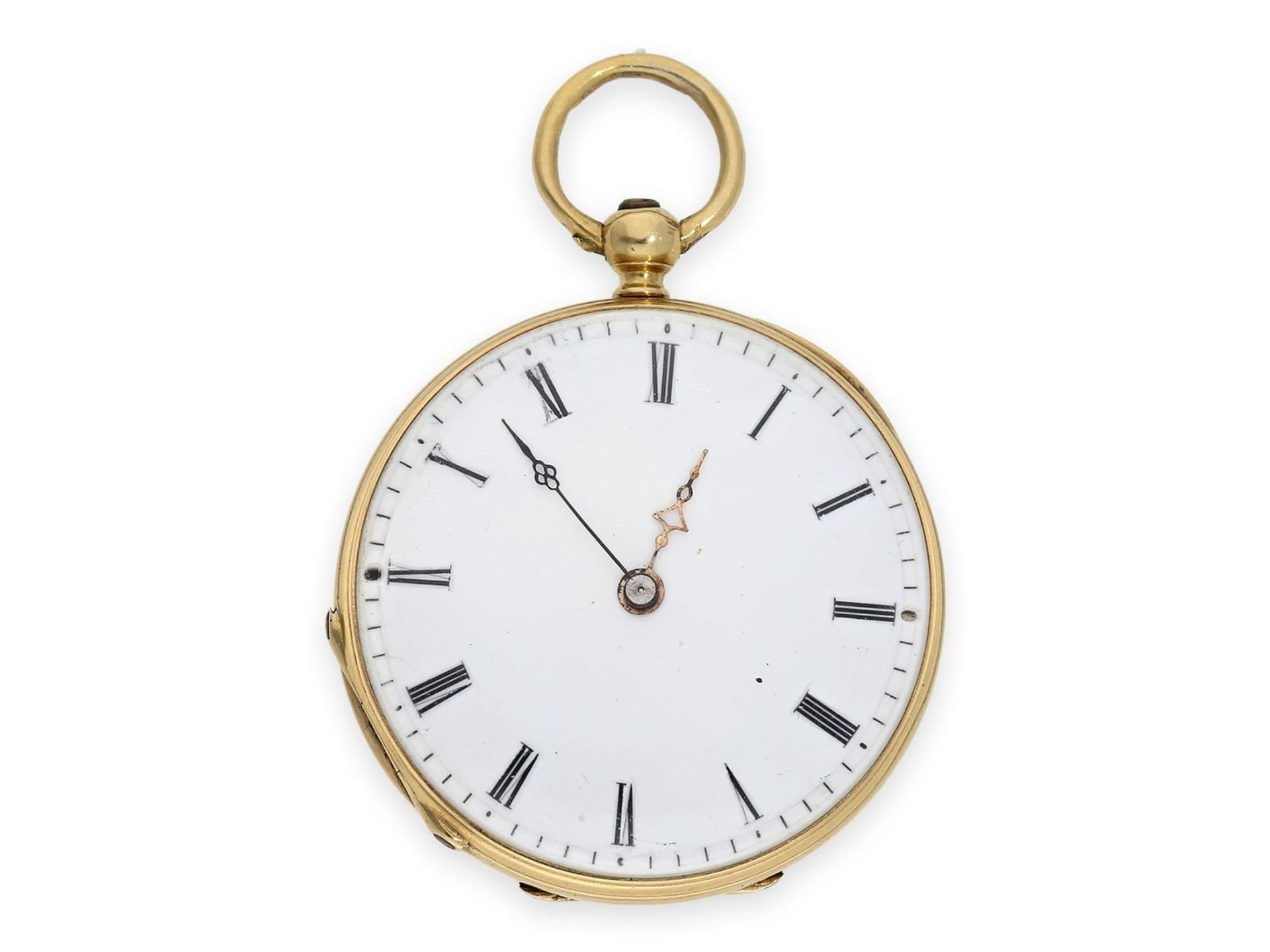 Pocket watch/ pendant watch: fine gold/ enamel lady's Lepine with diamond setting and - Bild 2 aus 6