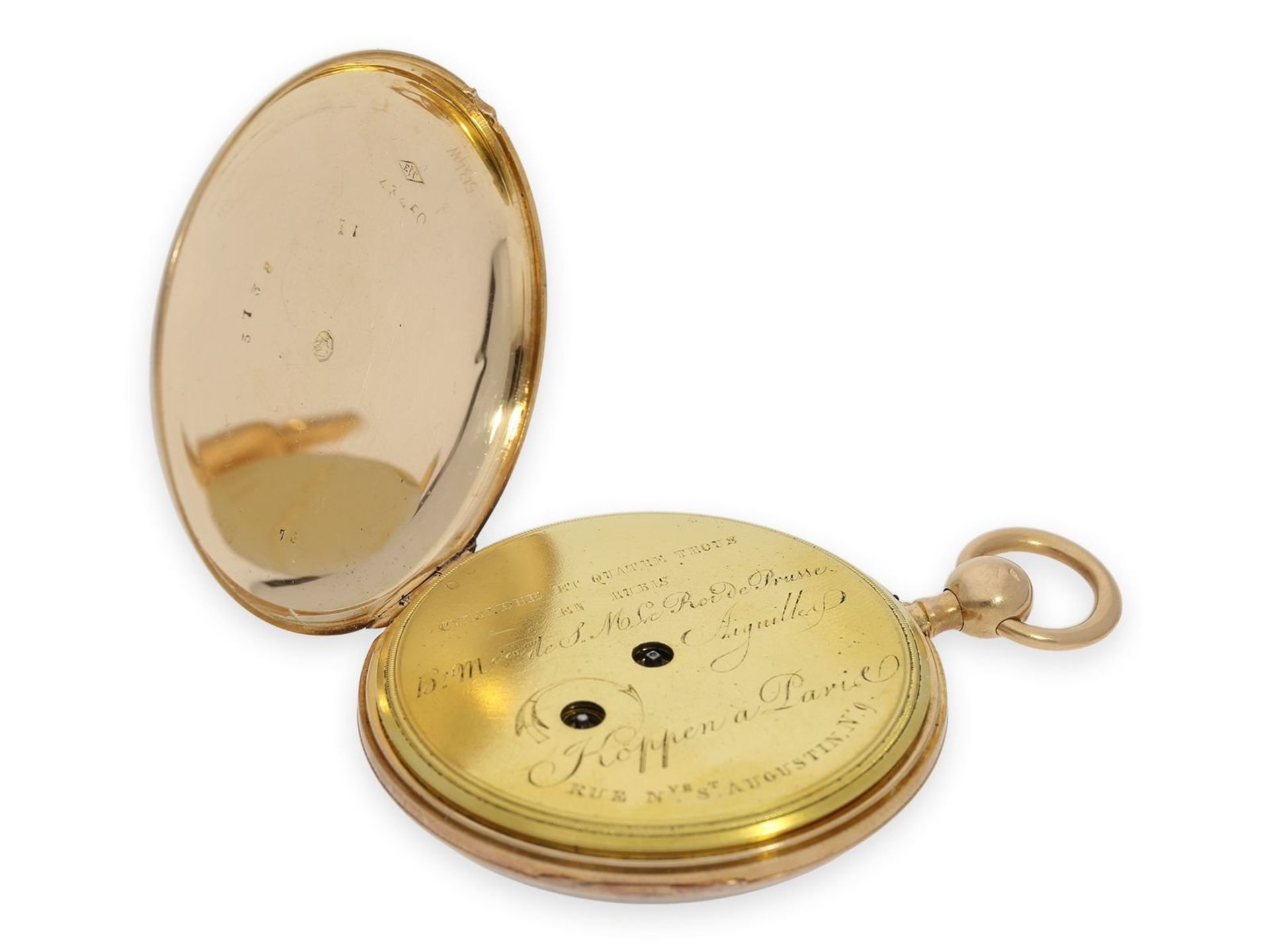 Pocket watch: very fine pink gold quality Lepine, repeater, important watchmaker, Köppen Paris, - Bild 5 aus 6