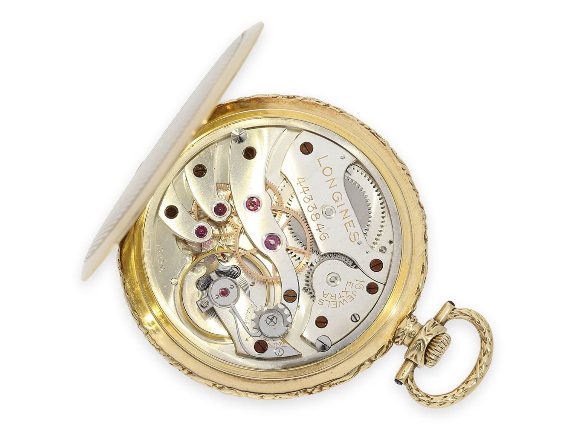 Pocket watch: extremely elegant and very fine Art Deco dress watch in the very rare chronometer - Bild 3 aus 5