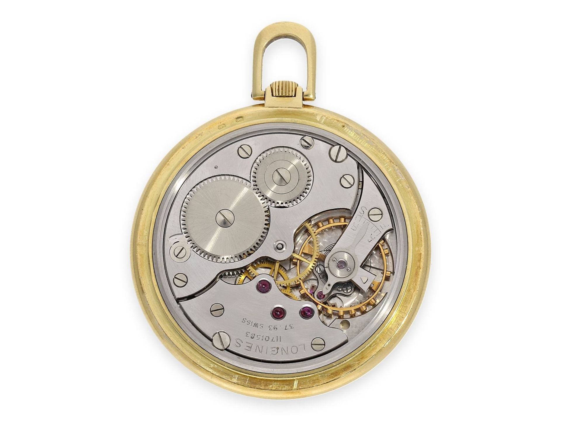 Pocket watch: rare high-quality 18K gold Longines dress watch, Reference 7236-1, calibre 37.93, year - Bild 2 aus 4