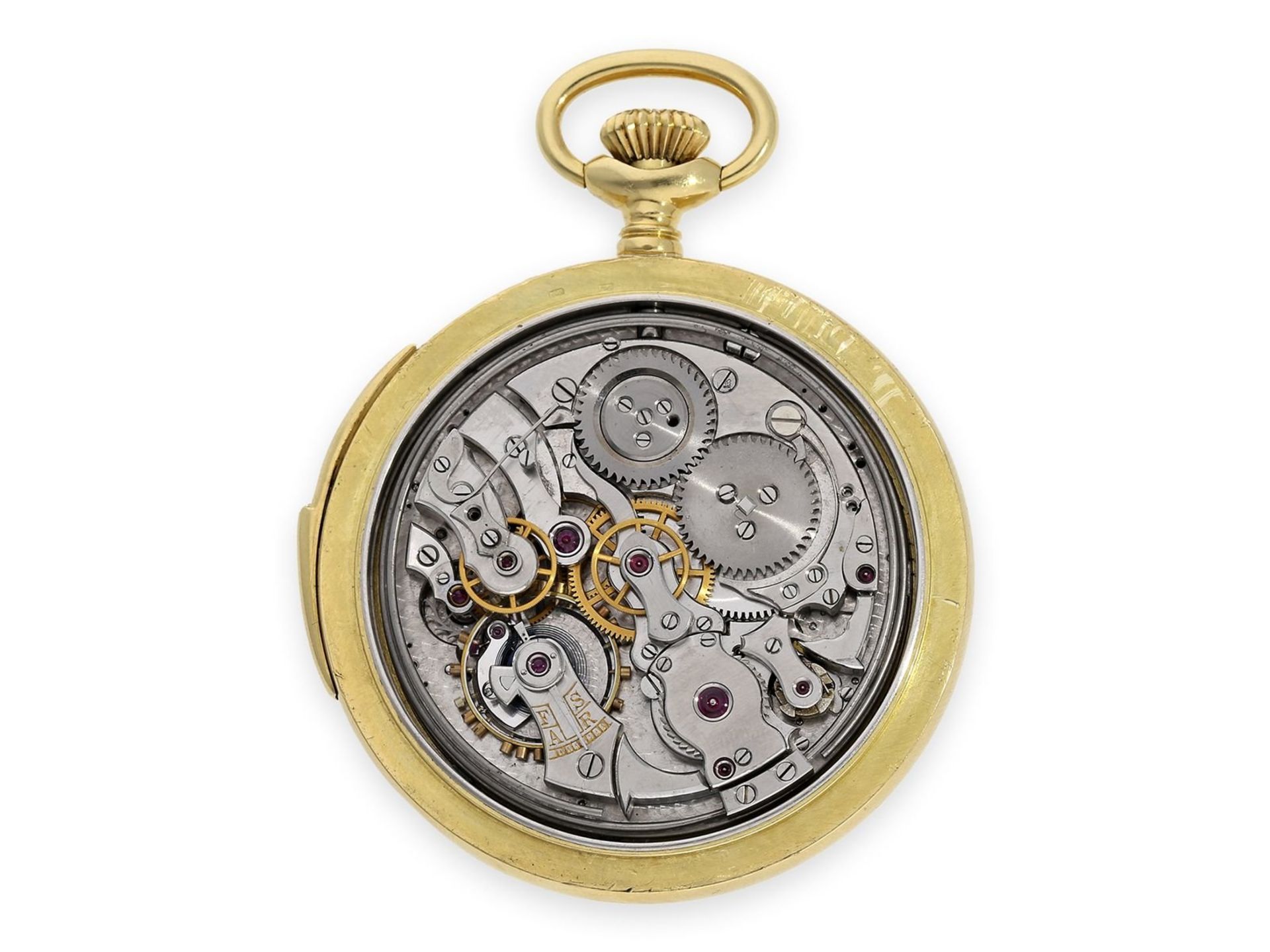 Pocket watch: very rare heavy 18K pocket watch minute repeater with centre seconds, exquisite - Bild 2 aus 4