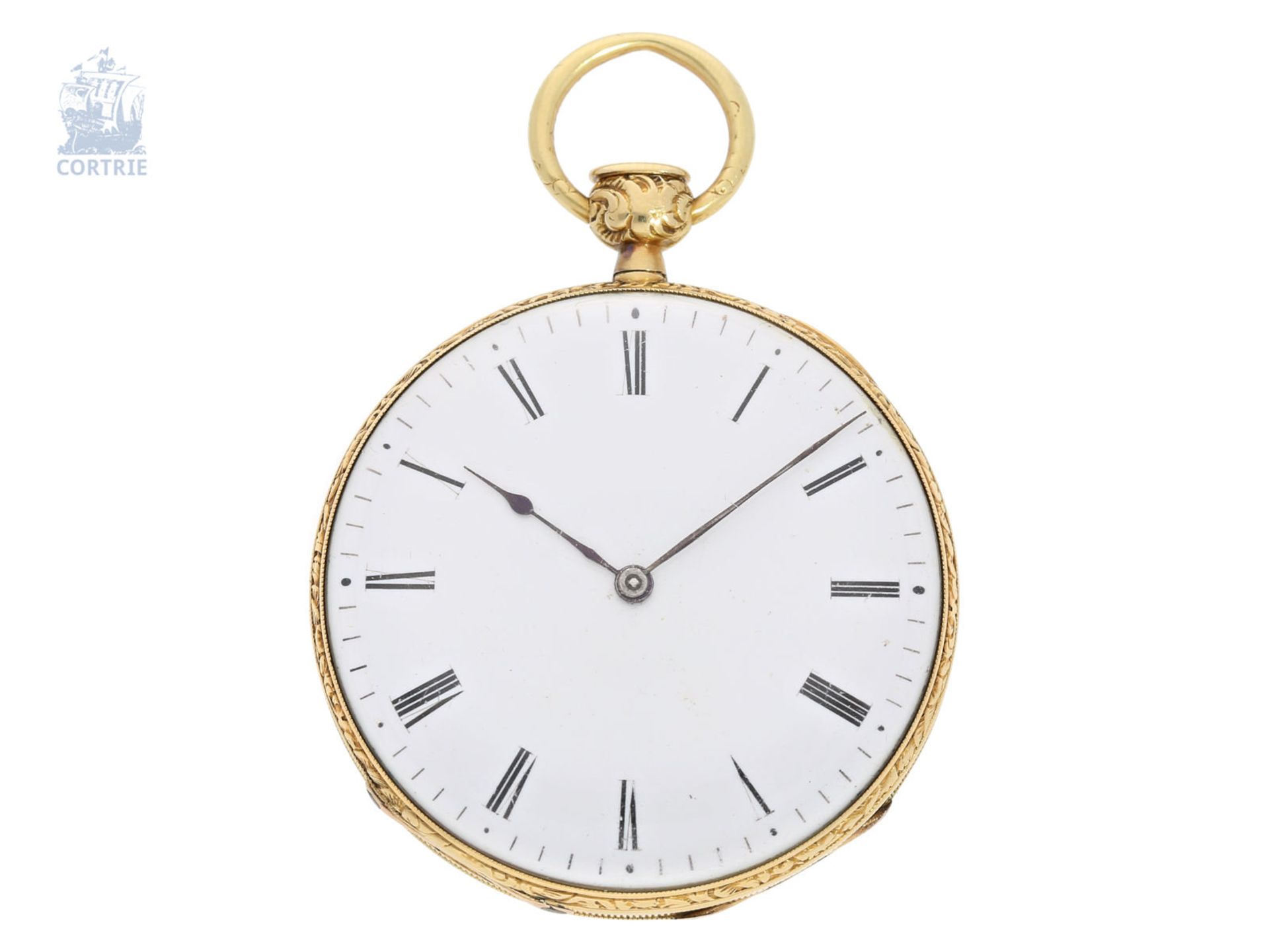 Pocket watch: very fine gold/ enamel Lepine watch repeater, portrait of Napoleon, exquisite - Bild 4 aus 4