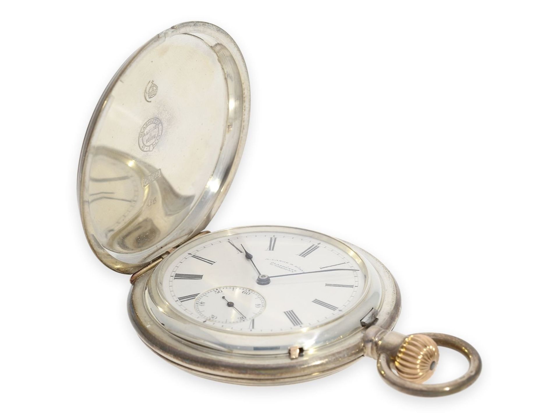Pocket watch: Glashütte rarity, large A. Lange & Söhne hunting case watch, 1A quality in very rare - Bild 3 aus 11
