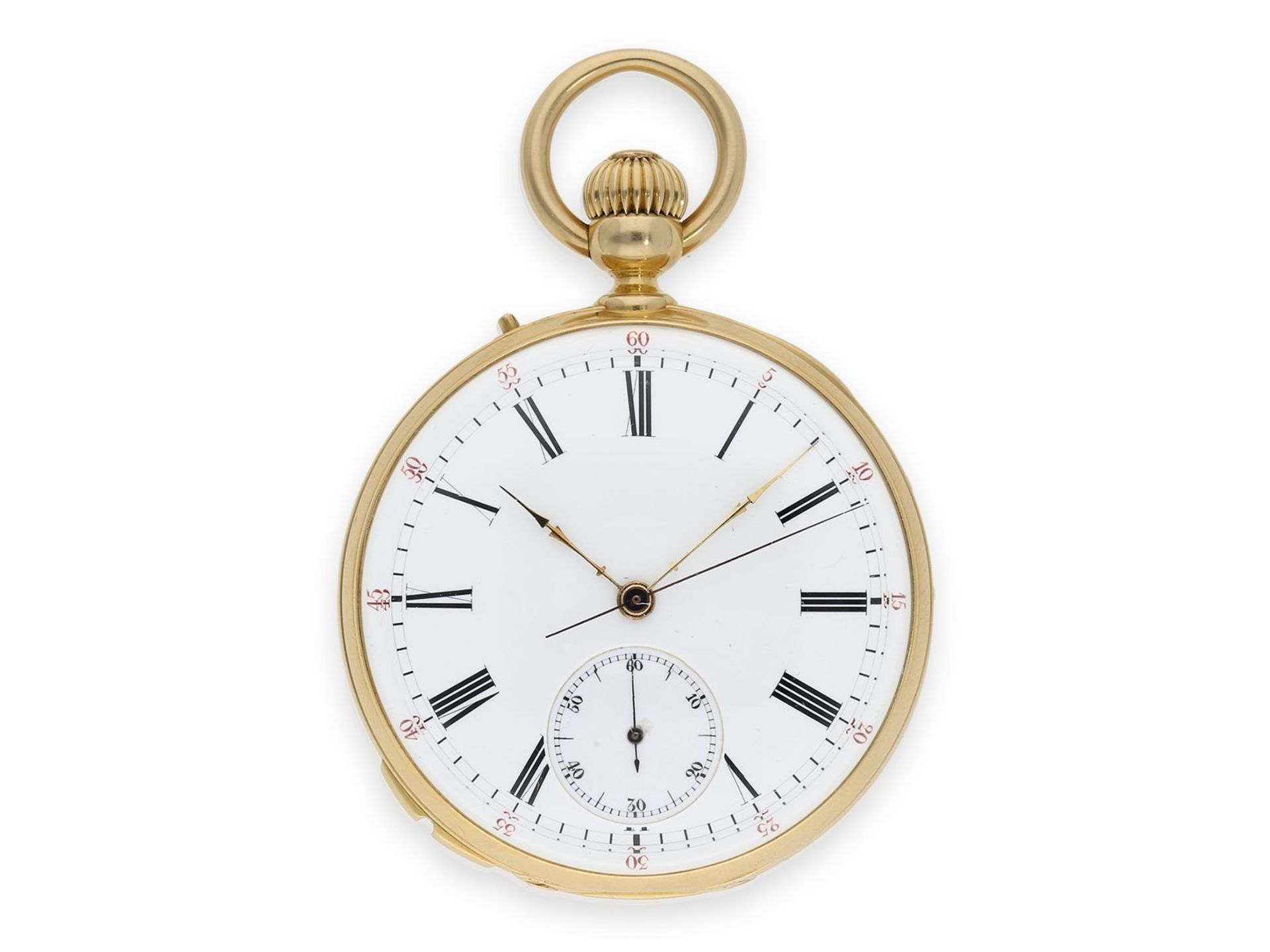 Pocket watch: very fine Lepine with seconde morte and rare winding mechanism, Martin &