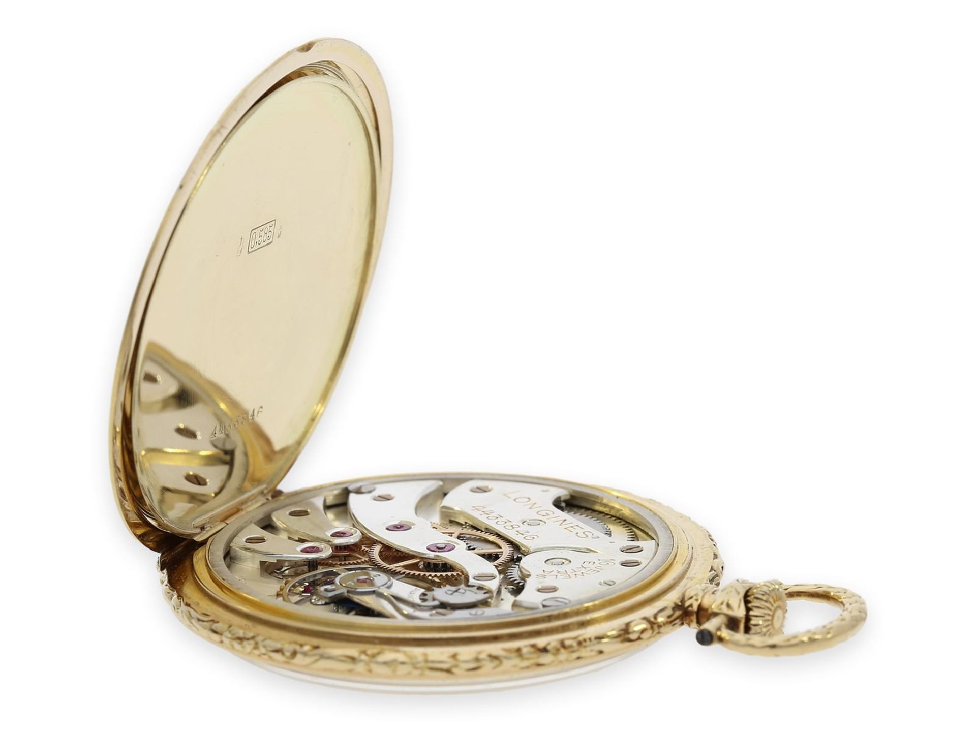 Pocket watch: extremely elegant and very fine Art Deco dress watch in the very rare chronometer - Bild 4 aus 5