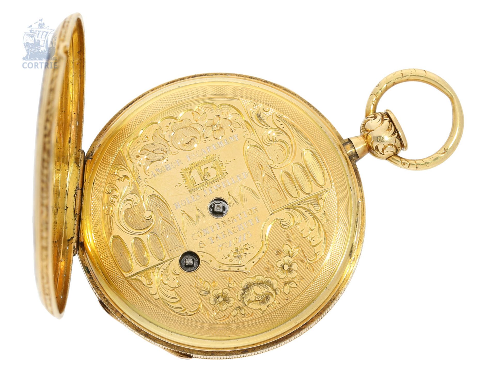 Pocket watch: very fine gold/ enamel Lepine watch repeater, portrait of Napoleon, exquisite - Bild 2 aus 4