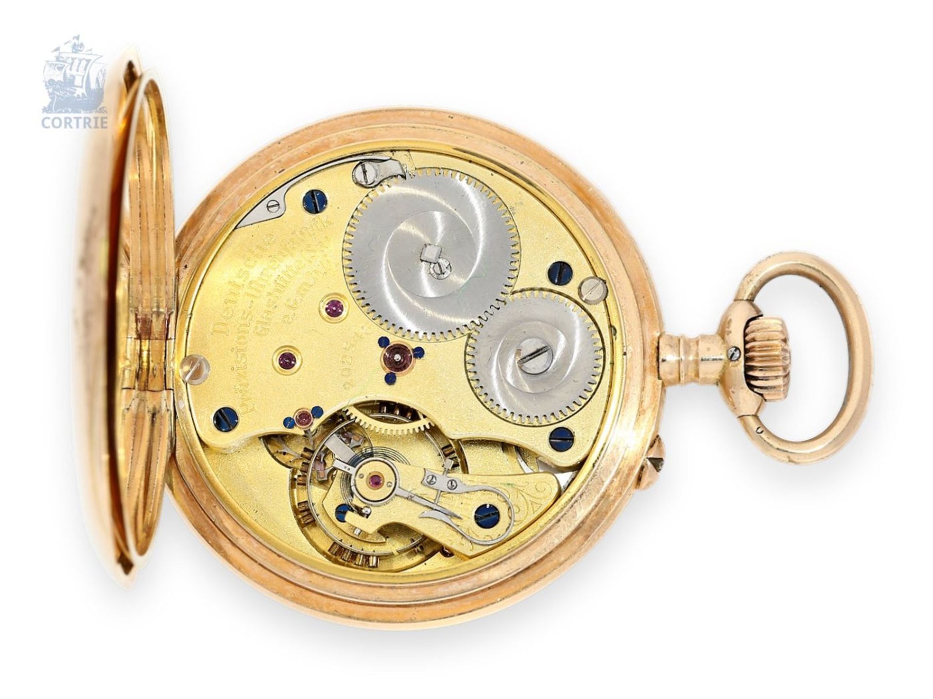 Pocket watch: Glashütte precision watch, Deutsche Präzision-Uhrenfabrik Glashütte No. 202543, ca. - Bild 5 aus 5