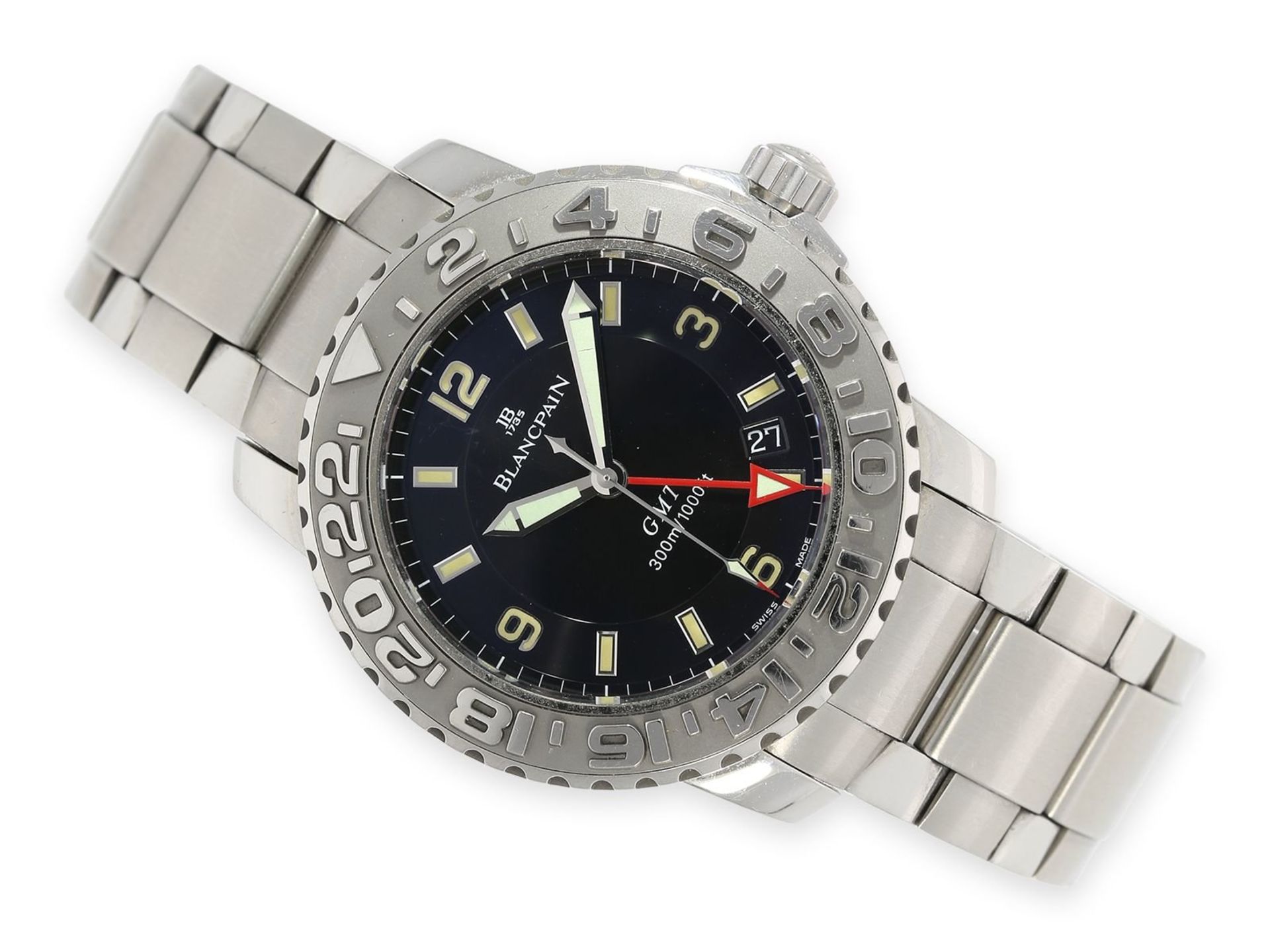 Wristwatch: sporty, luxury diver's watch Blancpain "Fifty Fathoms Diver GMT - Ref. 2250-113071",