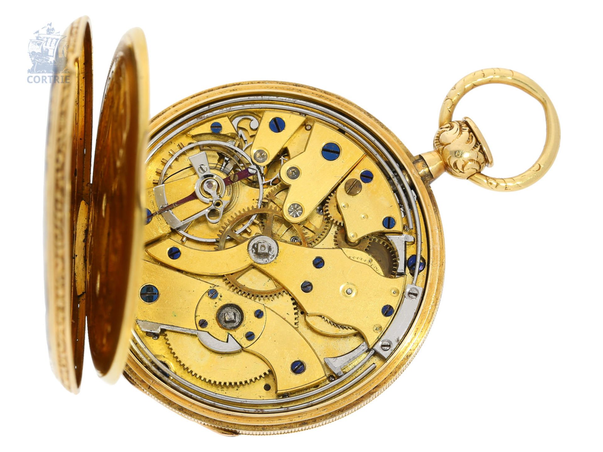 Pocket watch: very fine gold/ enamel Lepine watch repeater, portrait of Napoleon, exquisite - Bild 3 aus 4