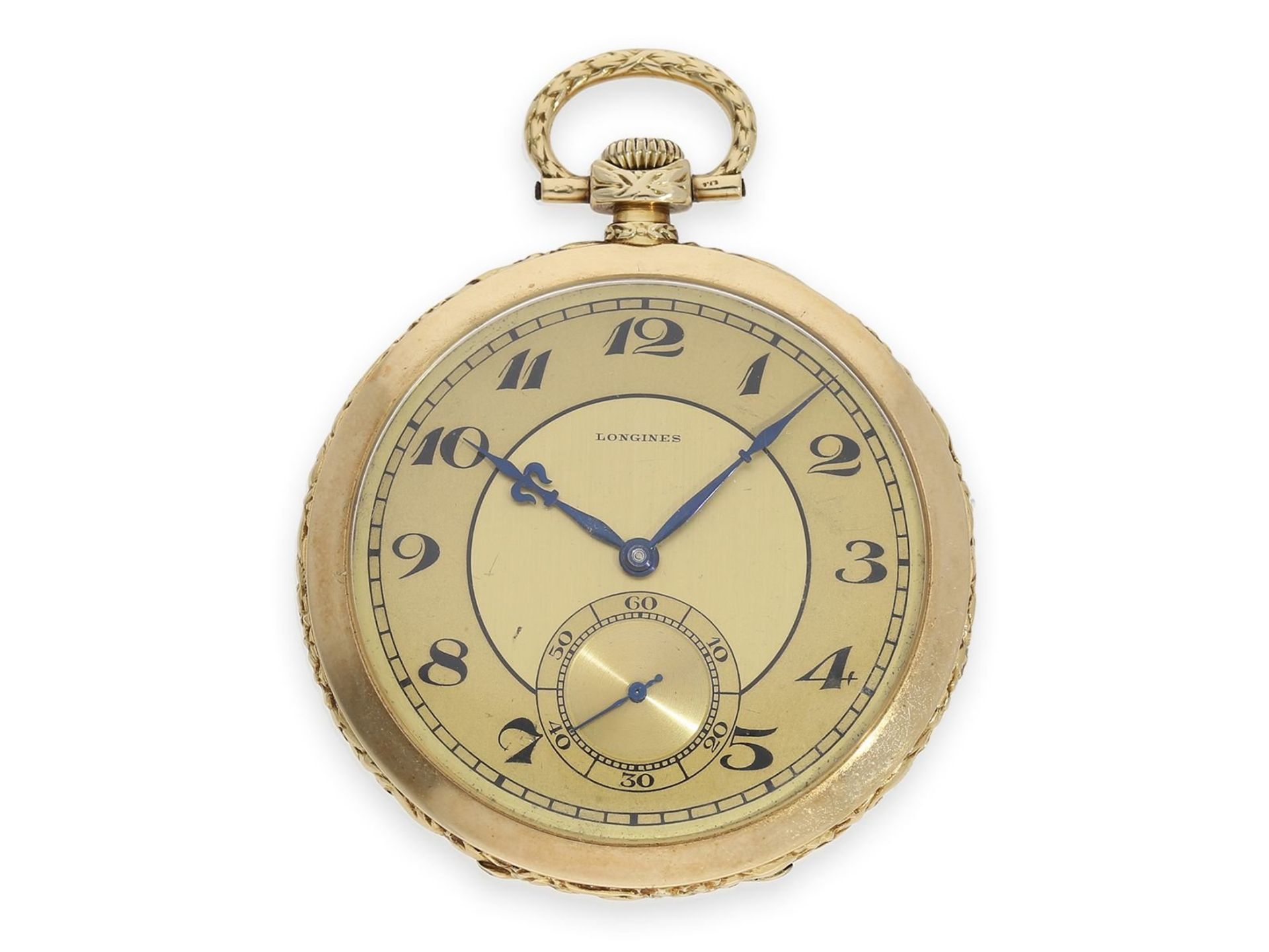 Pocket watch: extremely elegant and very fine Art Deco dress watch in the very rare chronometer