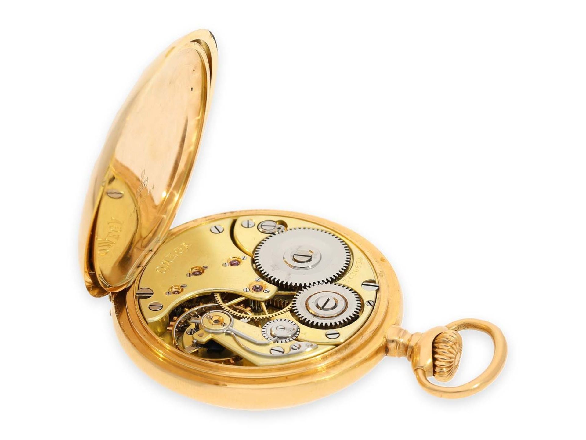 Pocket watch: extremely rare Omega gold marksman watch, limited deck chronometer, Eidgenössisches - Bild 3 aus 6
