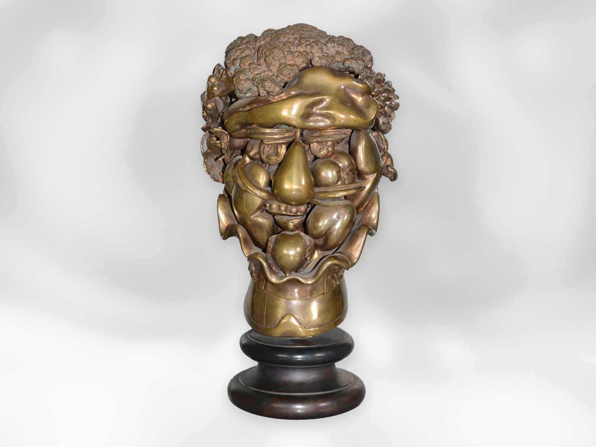 Bronze: limitiertes Kunstobjekt, Miguel Berrocal (1933-2006) "Omaggio ad Arcimboldo" No. 610/1000,