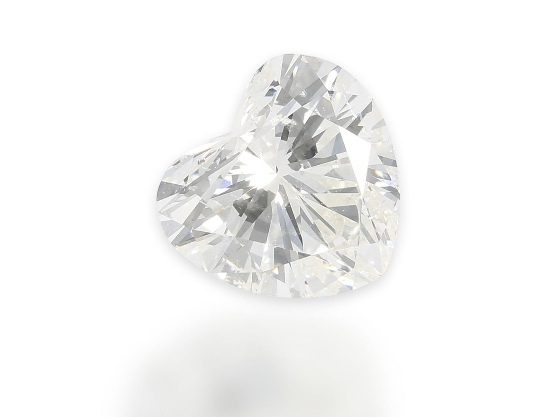 Diamant: Zweikaräter, hochwertiger Diamant im Herzschliff, 2ct, inklusive DPL Vorexpertise aus - Bild 2 aus 2
