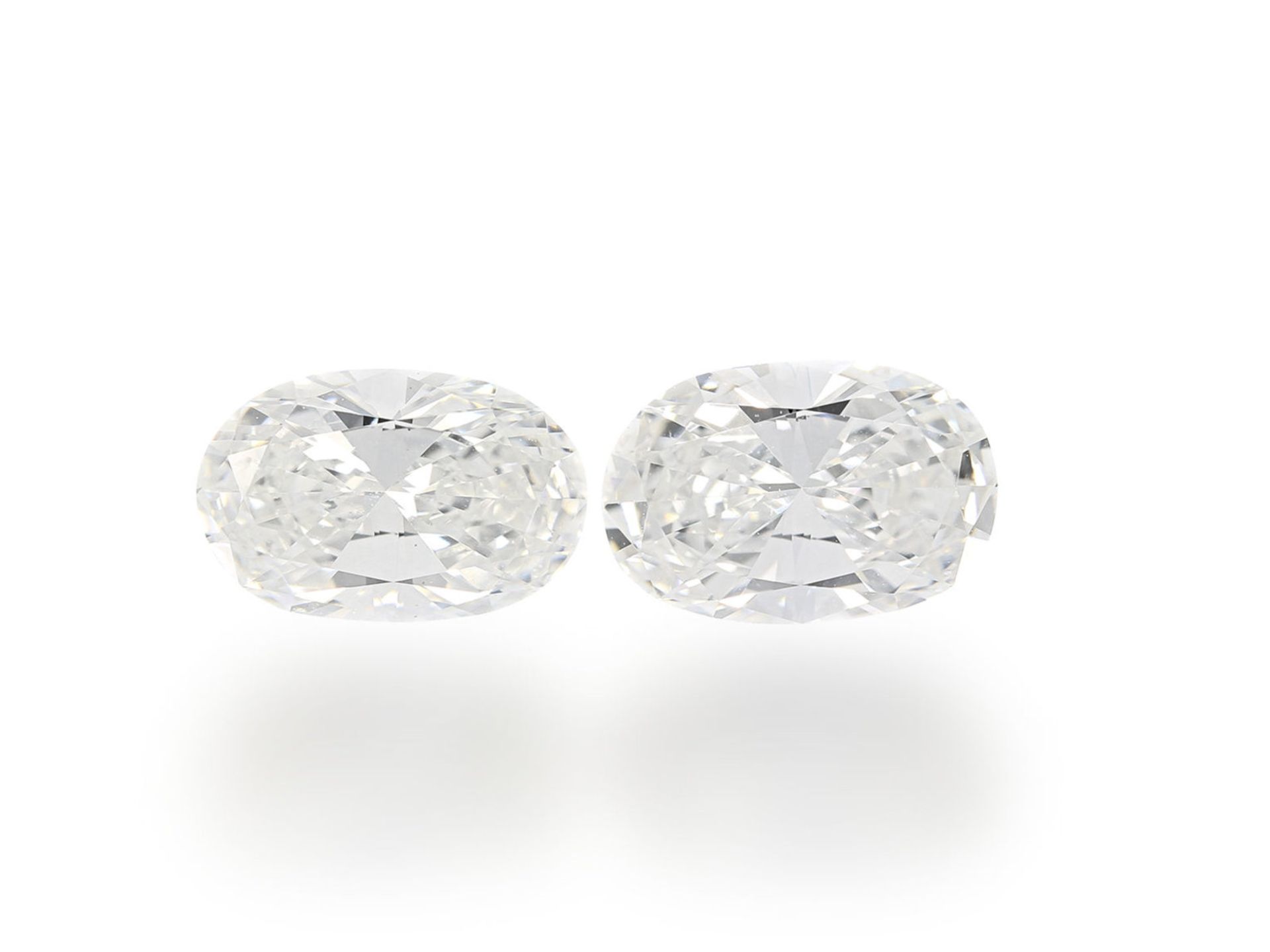 Diamant: 2 äußerst hochwertige Diamanten-Paar von zusammen ca. 1,18ct, oberer Qualitätsbereich1. ca.