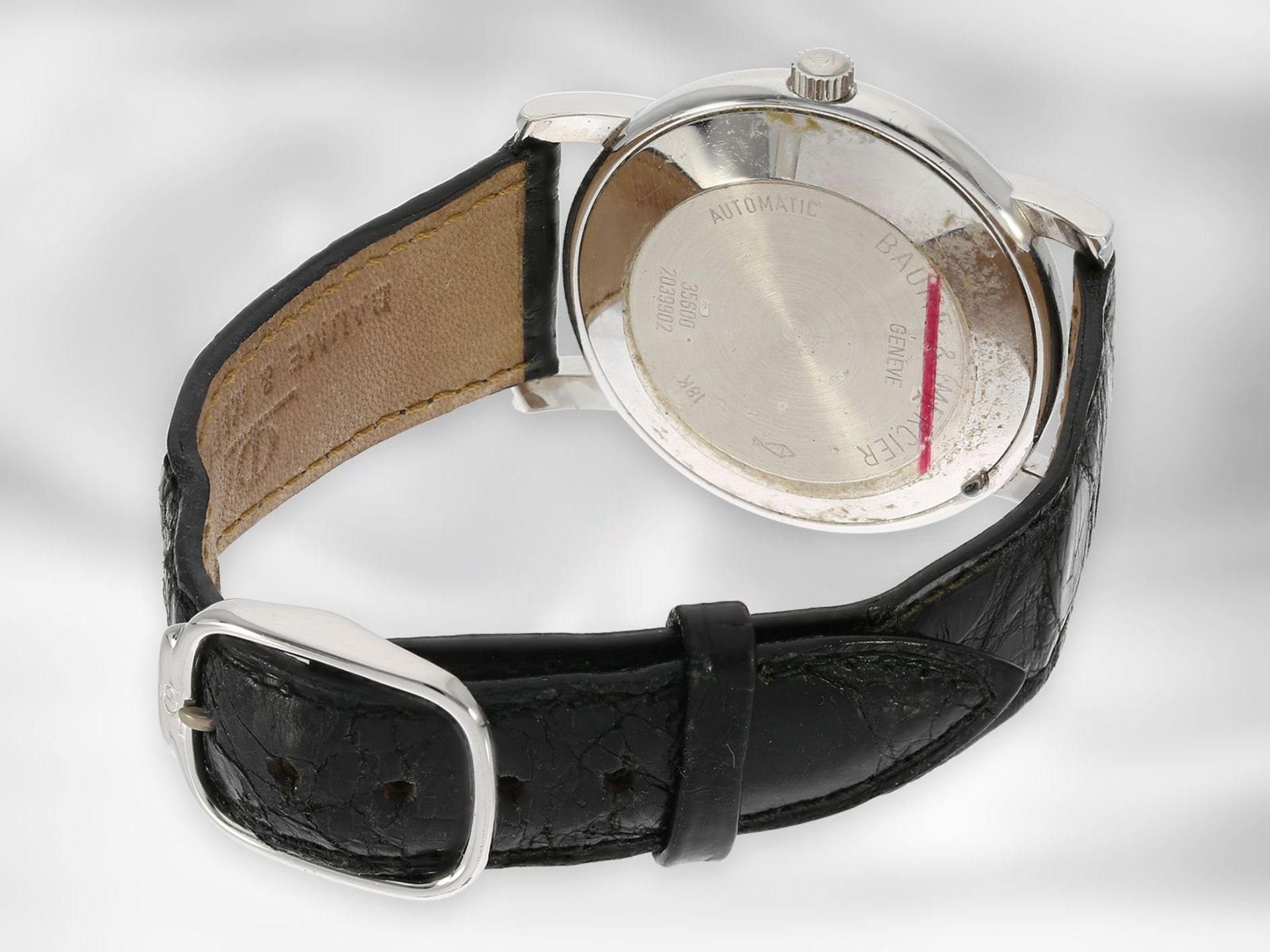 Armbanduhr: feine Baume & Mercier "Automatik" Armbanduhr in 18K Weißgold - Bild 2 aus 2