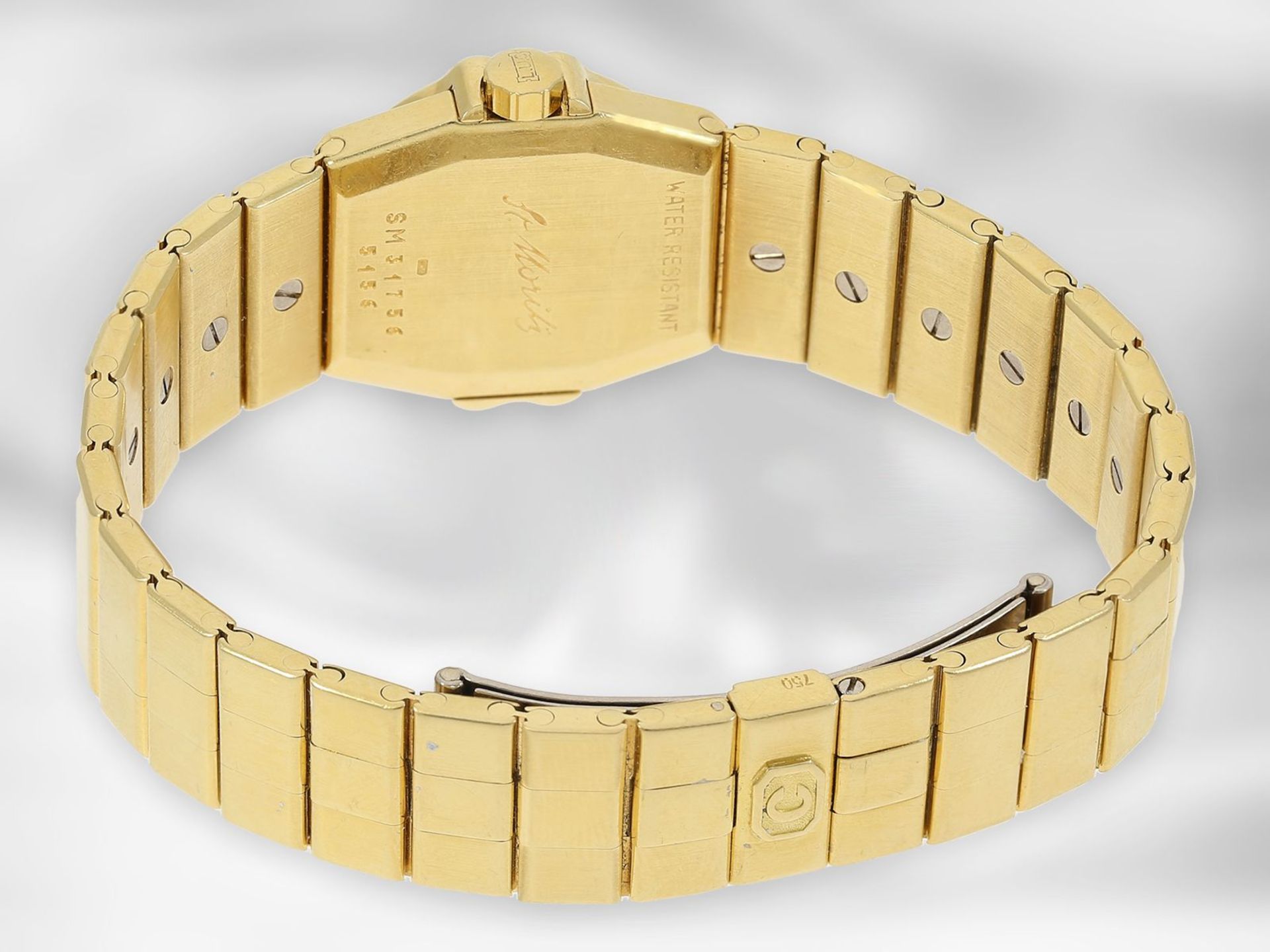 Armbanduhr: äußerst hochwertige und luxuriöse Damenuhr, Chopard "St. Moritz" in 18K Gold mit - Bild 2 aus 2