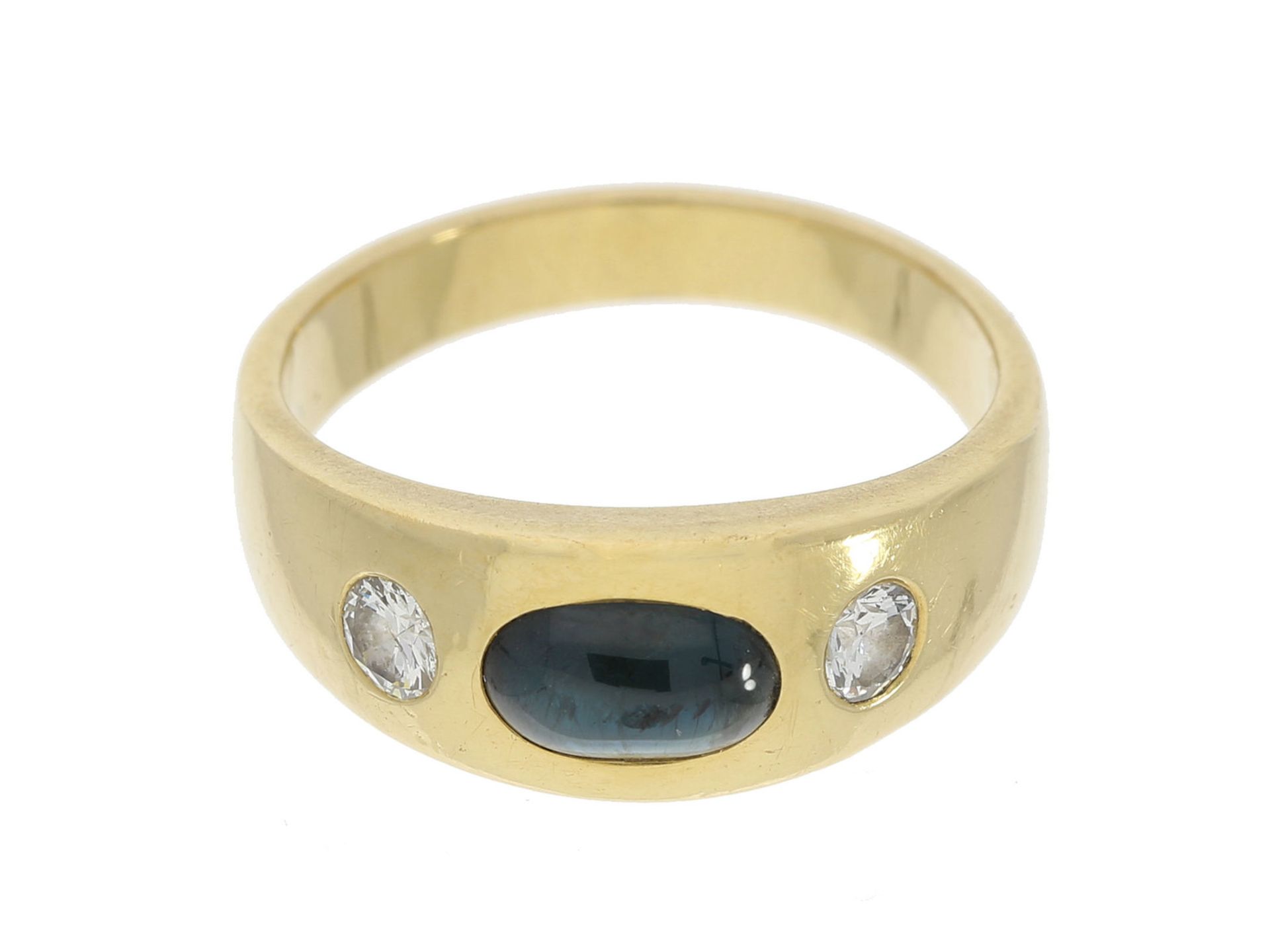 Ring: klassischer vintage Saphir/Brillant-Bandring