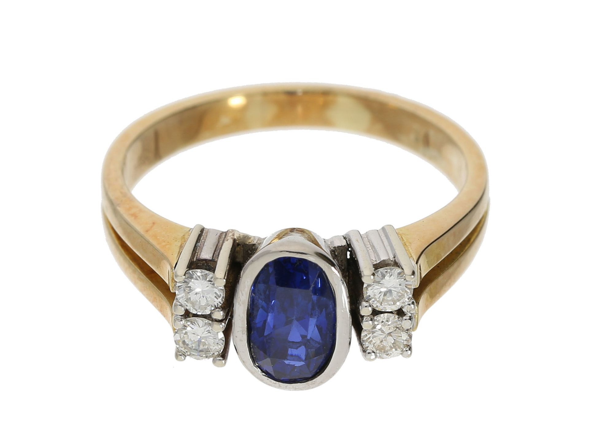 Ring: schöner vintage Saphir/Brillant-Damenring