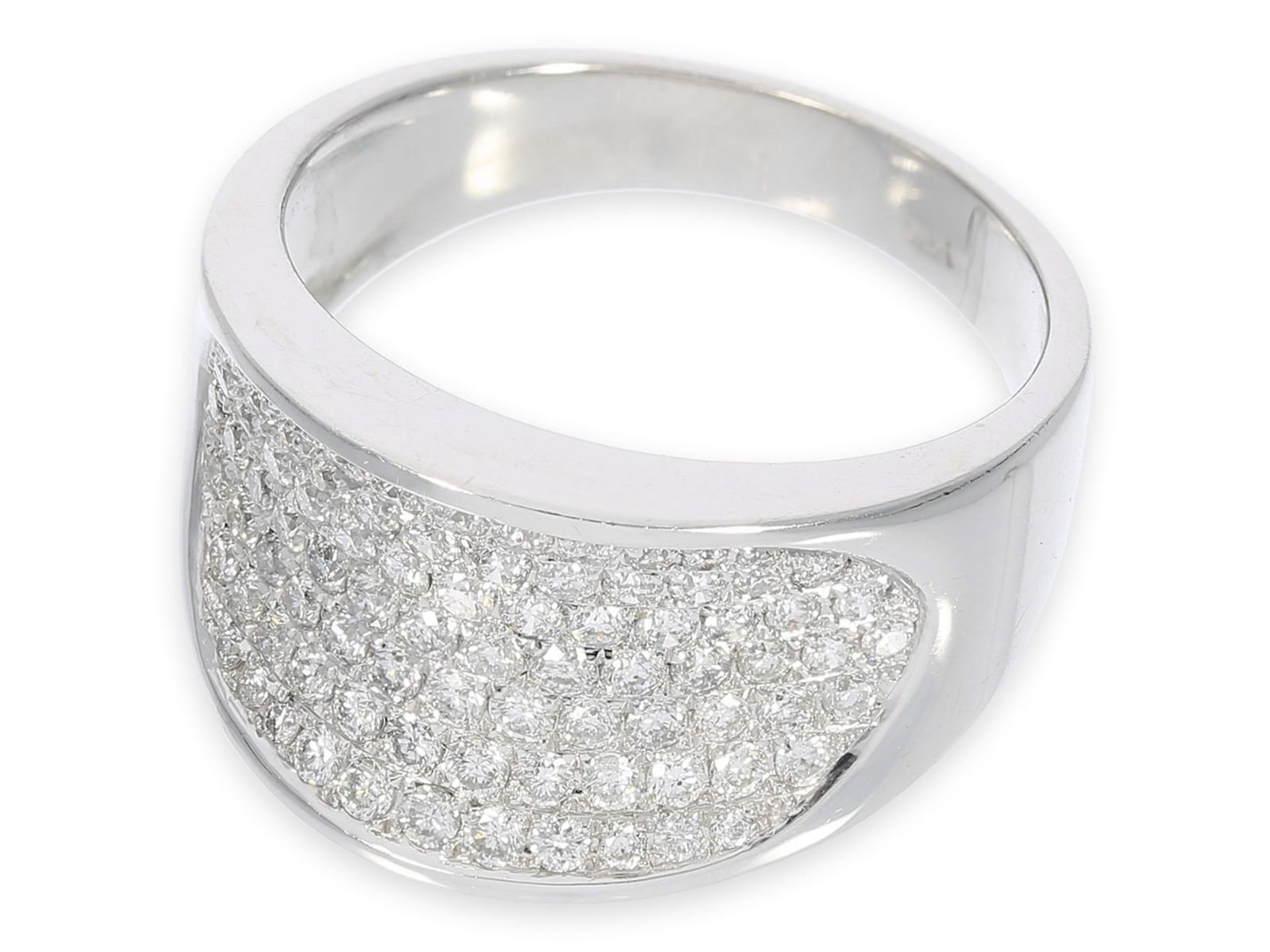 Ring: moderner attraktiver Pavéring mit Brillanten, ca. 1ct, 14K Gold - Bild 2 aus 6