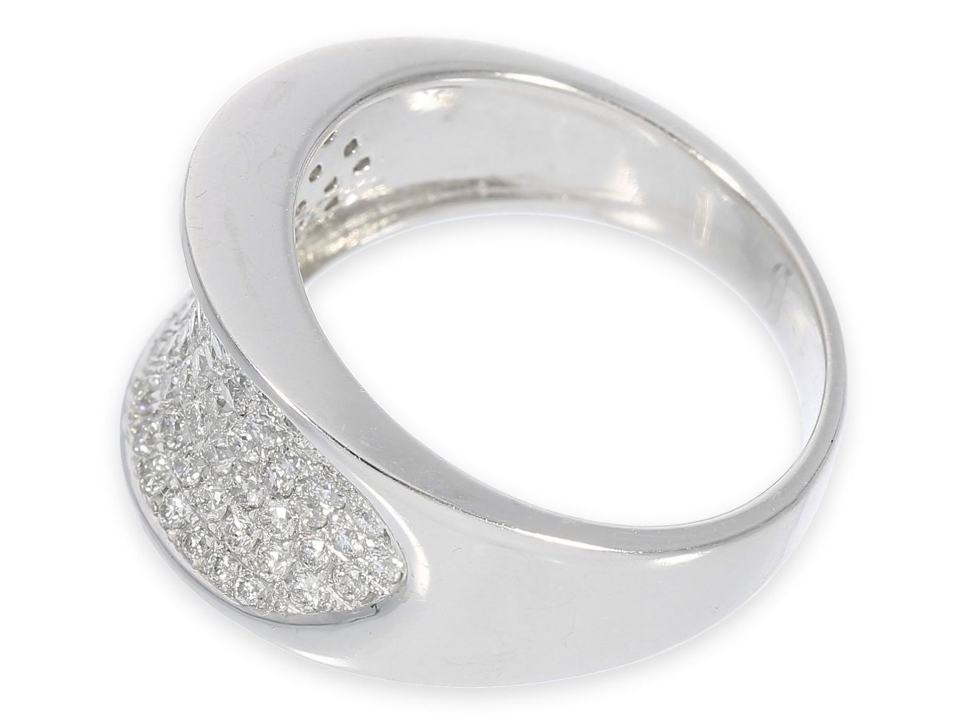 Ring: moderner attraktiver Pavéring mit Brillanten, ca. 1ct, 14K Gold - Bild 3 aus 6