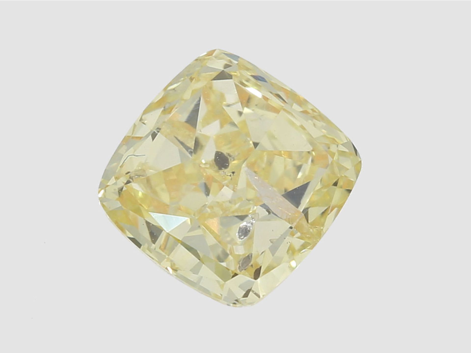 Diamant: natürlicher, loser farbiger Diamant mit GIA-Expertise, Fancy Yellow, im Cushion-Cut, 1,