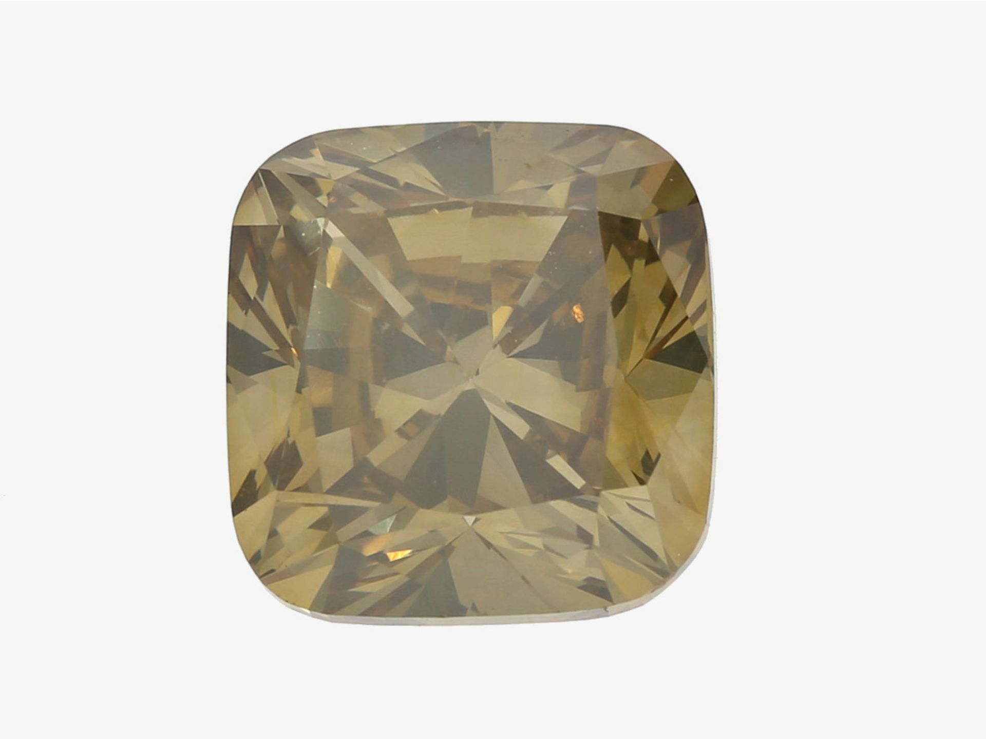 Diamant: natürlicher, loser farbiger Diamant mit GIA-Expertise, Fancy Deep Brownish Greenish Yellow,