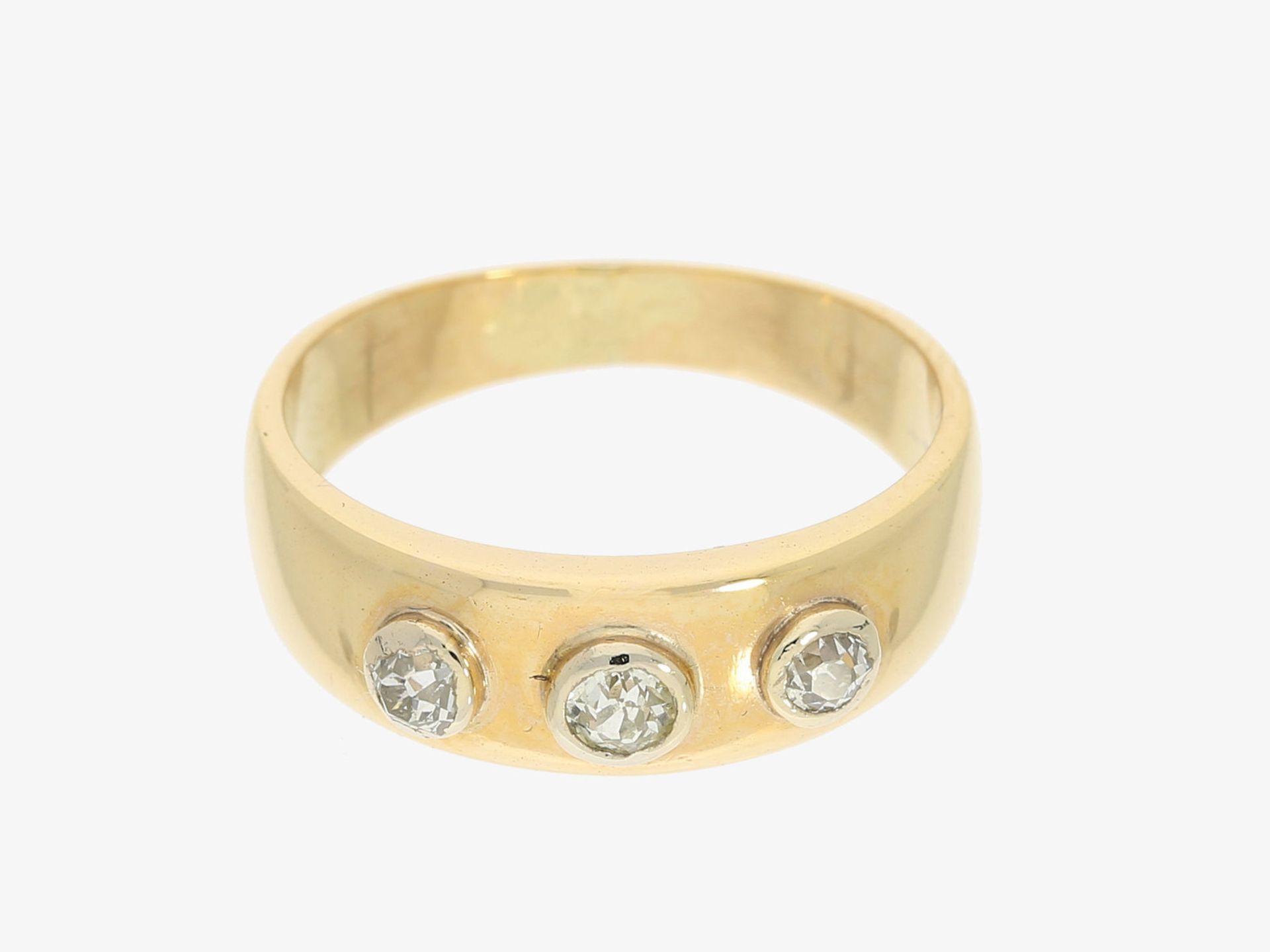 Ring: attraktiver gelbgoldener Diamantring, ca. 0,18ct, 14K Gold