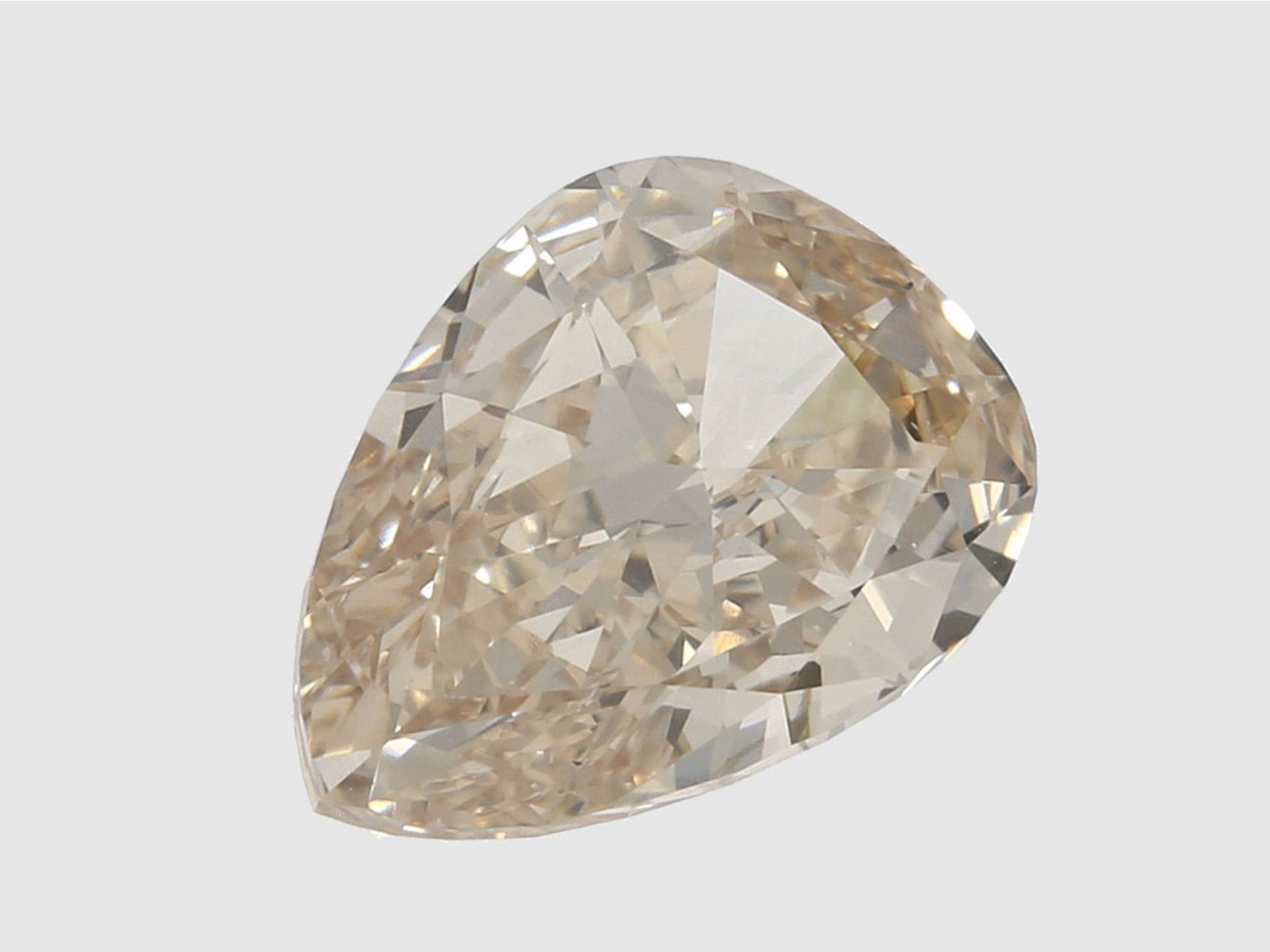 Diamant: natürlicher, seltener Fancy Diamant im Tropfenschliff, fancy yellowish brown, 1,10ct, mit
