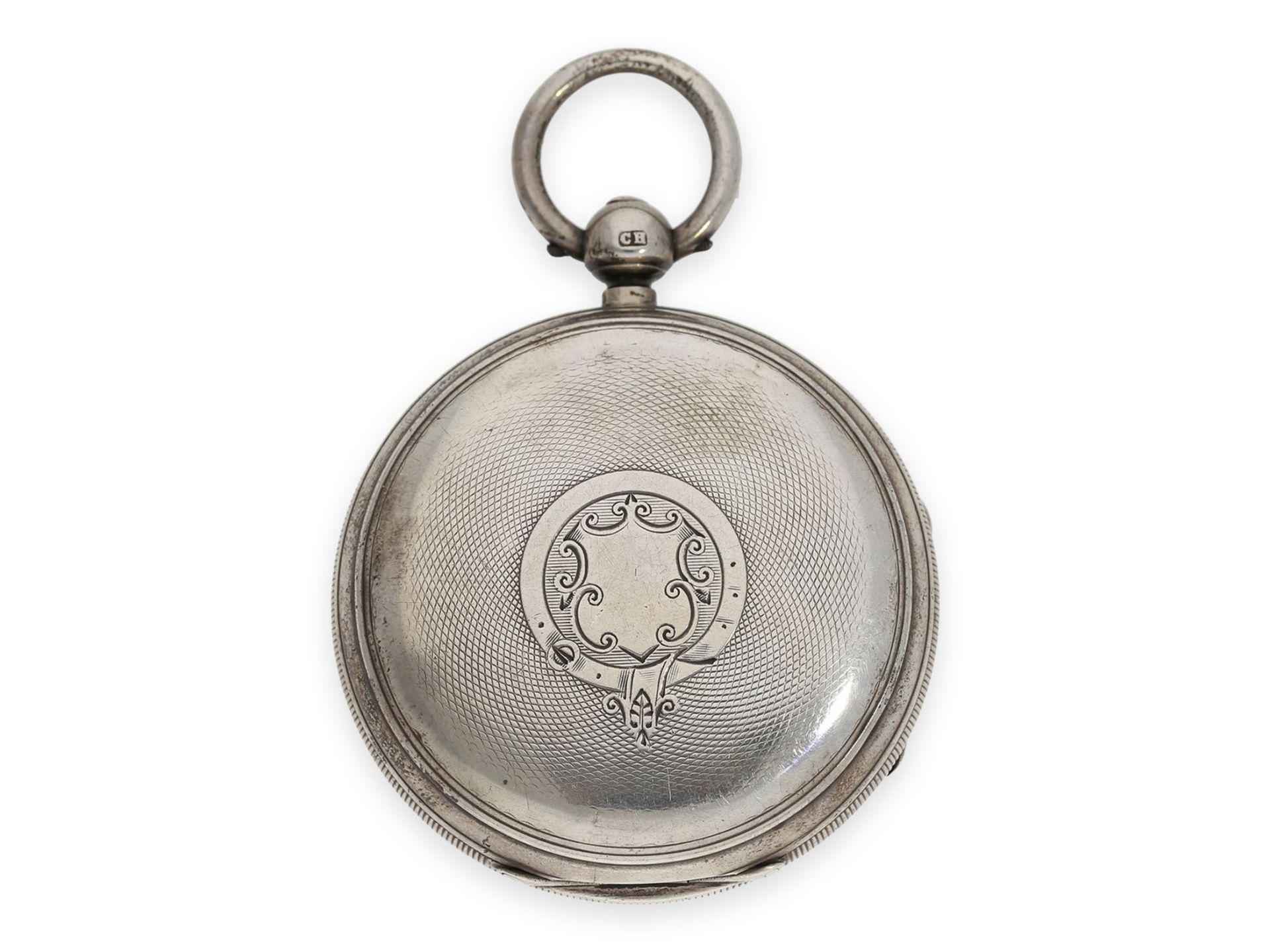 Taschenuhr: Rarität, schottische Taschenuhr mit 24-Stunden-Zifferblatt, Hallmarks 1885, signiert - Bild 5 aus 5