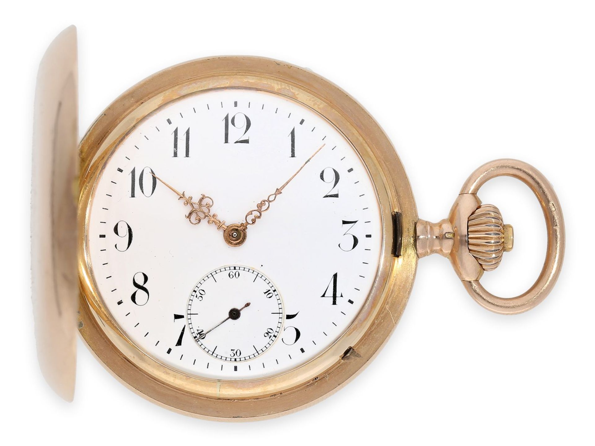 Taschenuhr: schwere rotgoldene Savonnette von IWC Schaffhausen, ca.1900