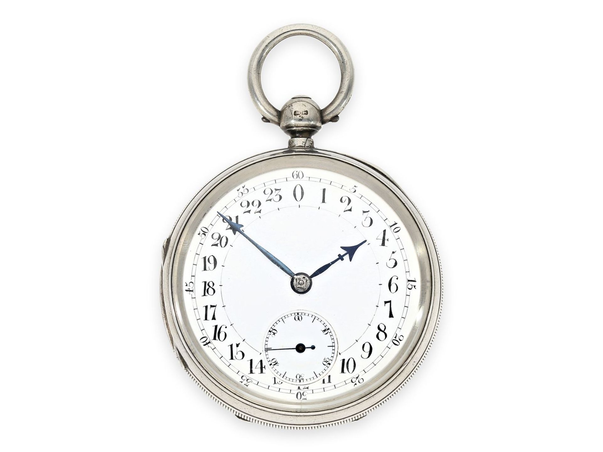 Taschenuhr: Rarität, schottische Taschenuhr mit 24-Stunden-Zifferblatt, Hallmarks 1885, signiert