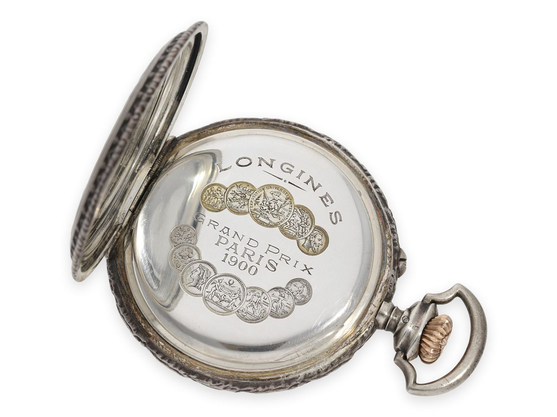 Taschenuhr: sehr seltene Longines Schützenuhr, Aargau Kantonal Brugg 1902 - Bild 5 aus 6