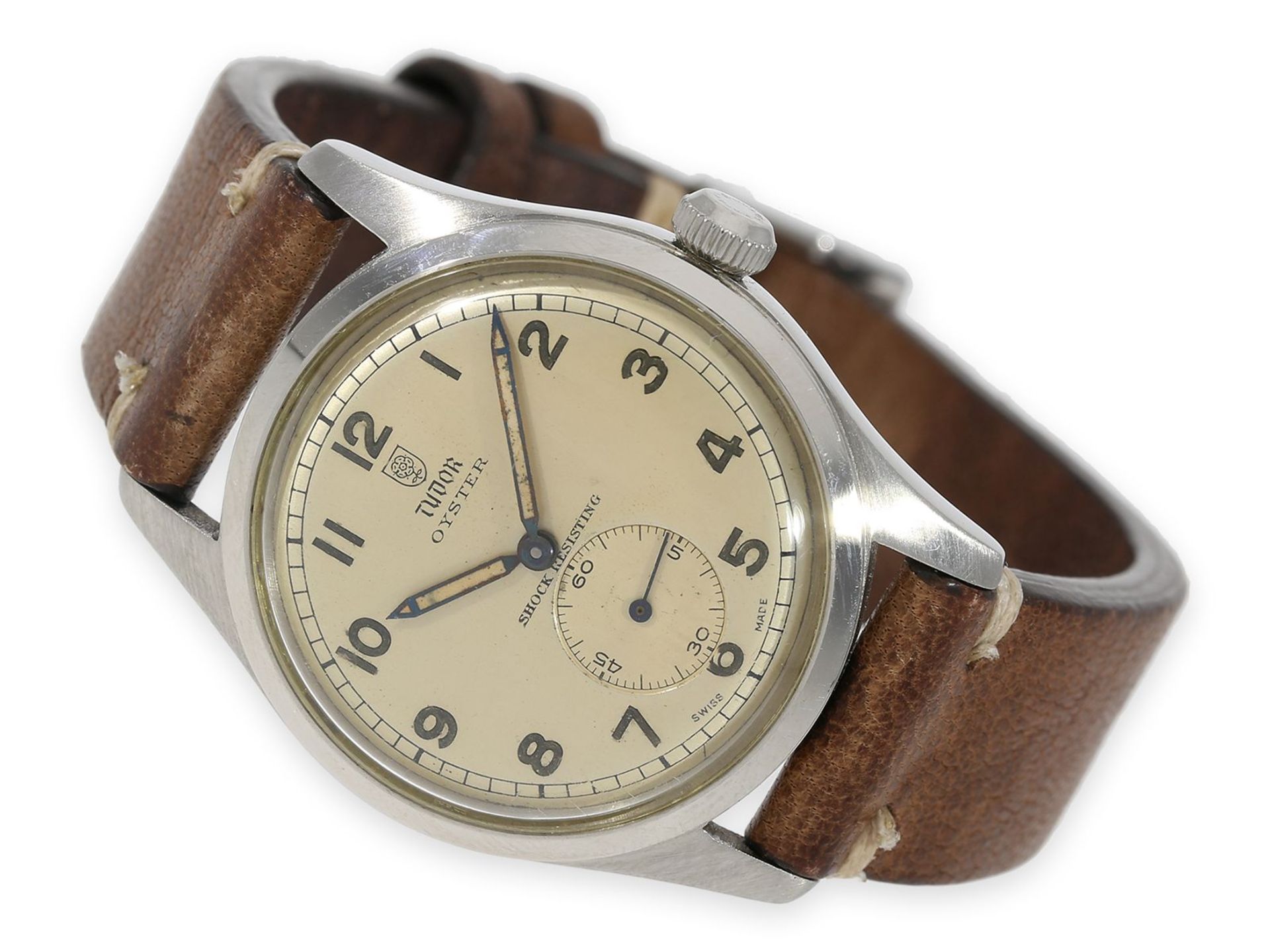 Armbanduhr: sehr schöne, seltene vintage Herrenuhr in Stahl, Tudor Oyster Ref. 4463, ca.1950