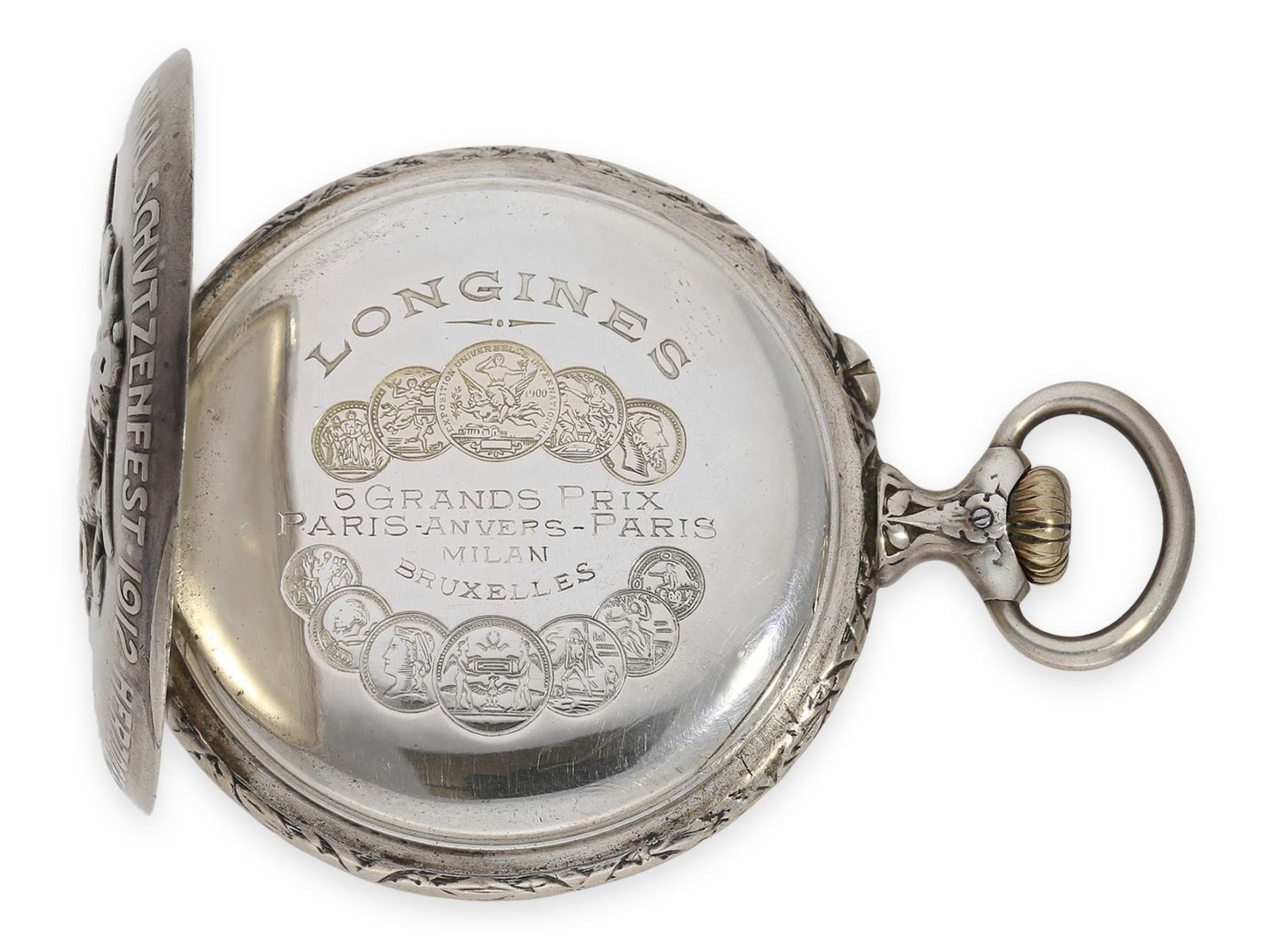 Taschenuhr: seltene Longines Schützenuhr, Bernisches Kantonalschützenfest Herzogenbuchsee 1912 mit - Bild 5 aus 6