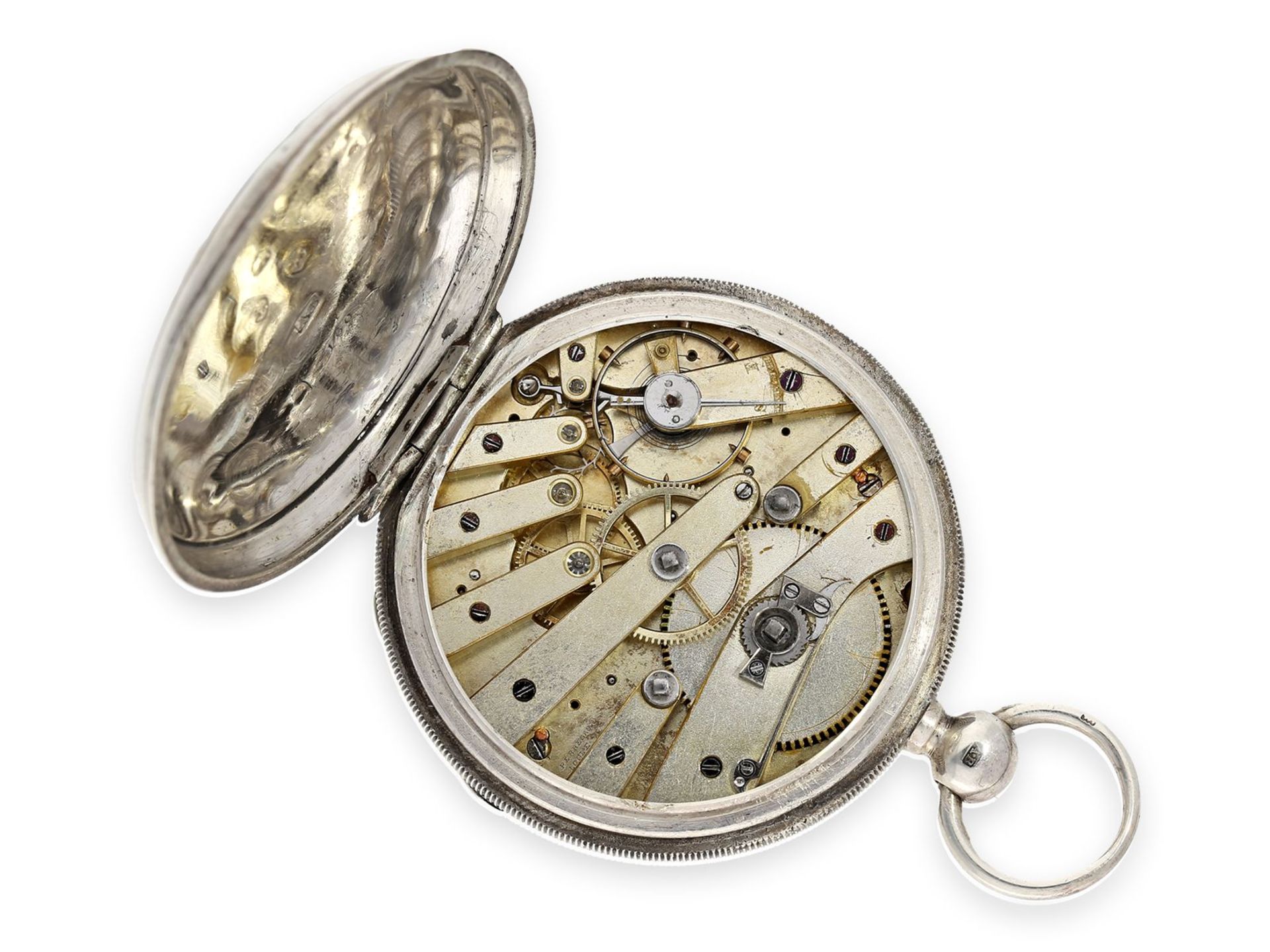 Taschenuhr: technisch interessante und sehr seltene Kapitänsuhr mit 3! Zeitzonen, Henri Perregaux - Bild 2 aus 4