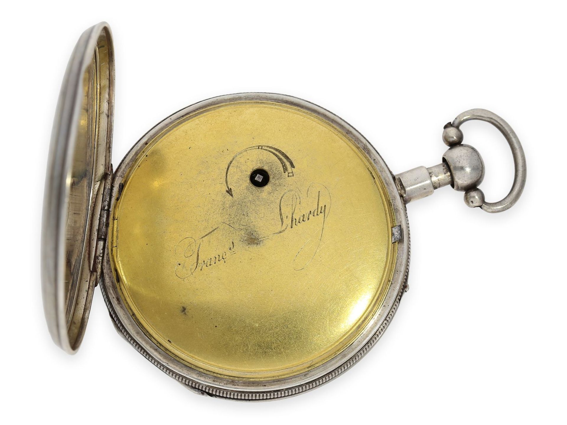 Taschenuhr: feine Genfer Breguet-Typ Spindeluhr mit Repetition, Francois L'Hardy No. 3714, ca. - Bild 3 aus 5