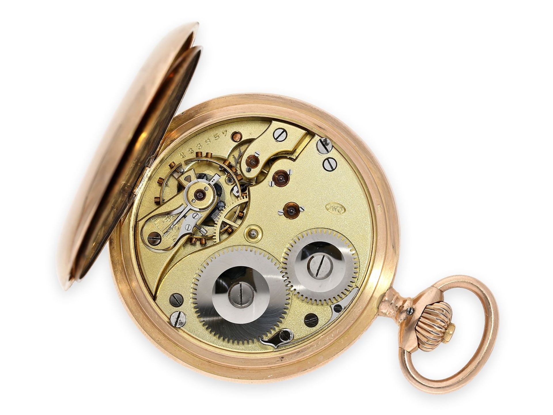 Taschenuhr: schwere rotgoldene Savonnette von IWC Schaffhausen, ca.1900 - Bild 2 aus 6