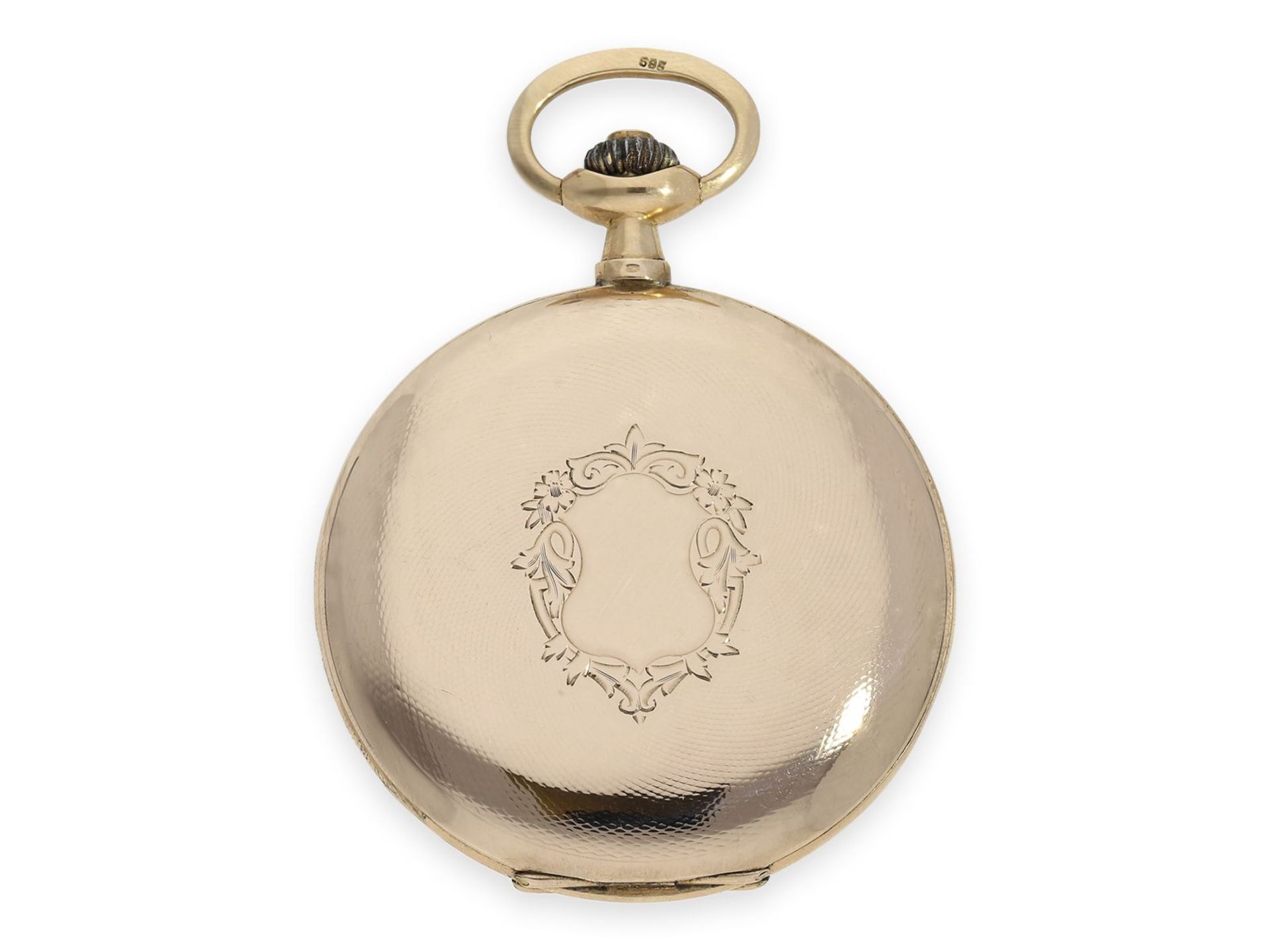 Taschenuhr: feine Genfer Goldsavonnette der Marke Audemars Freres No. 201689, ca. 1920 - Bild 5 aus 6