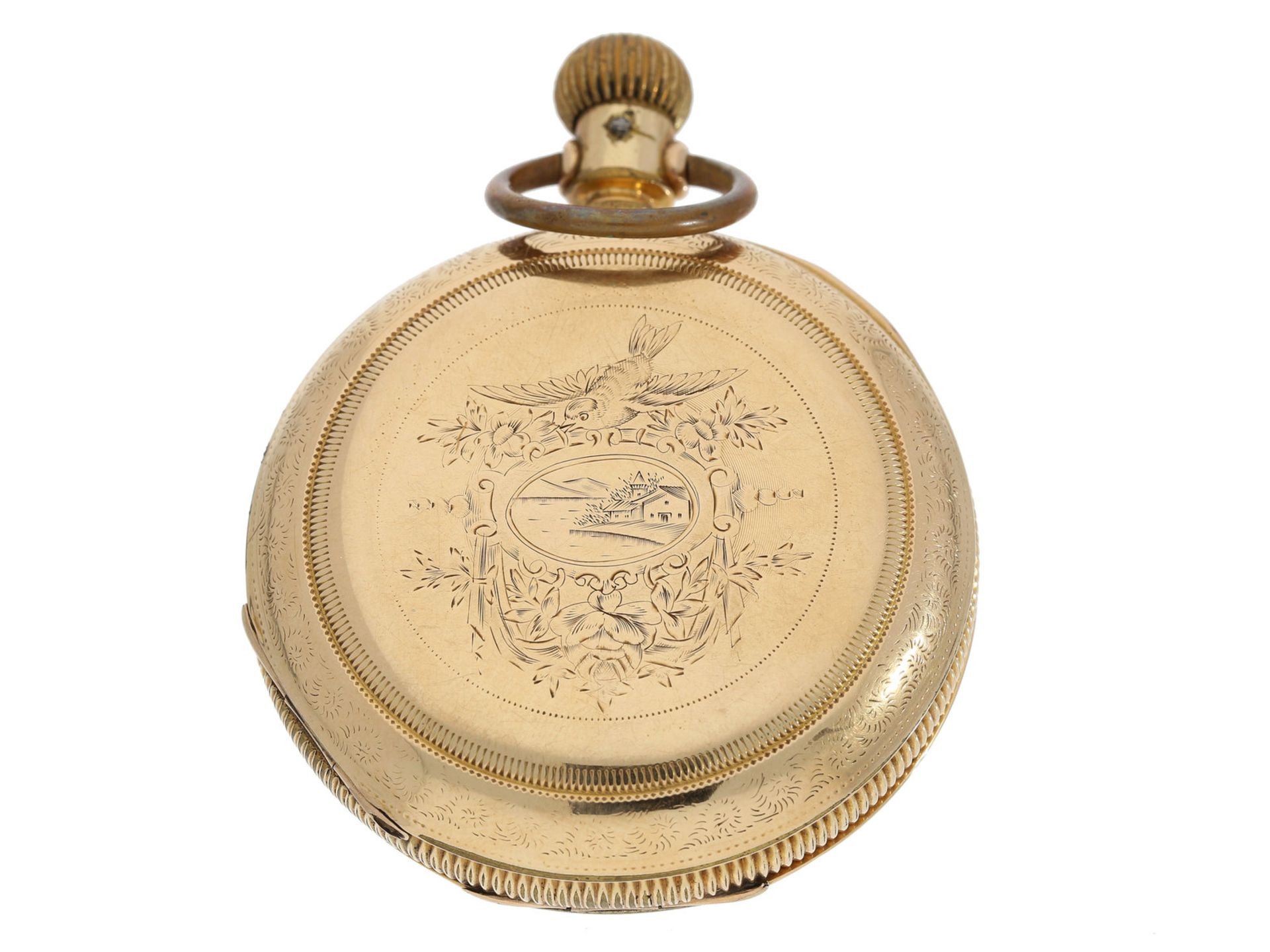 Taschenuhr: frühe Longines Savonnette mit dem sehr seltenen Kaliber 21S, ca.1884, gefertigt für C.C. - Bild 2 aus 3